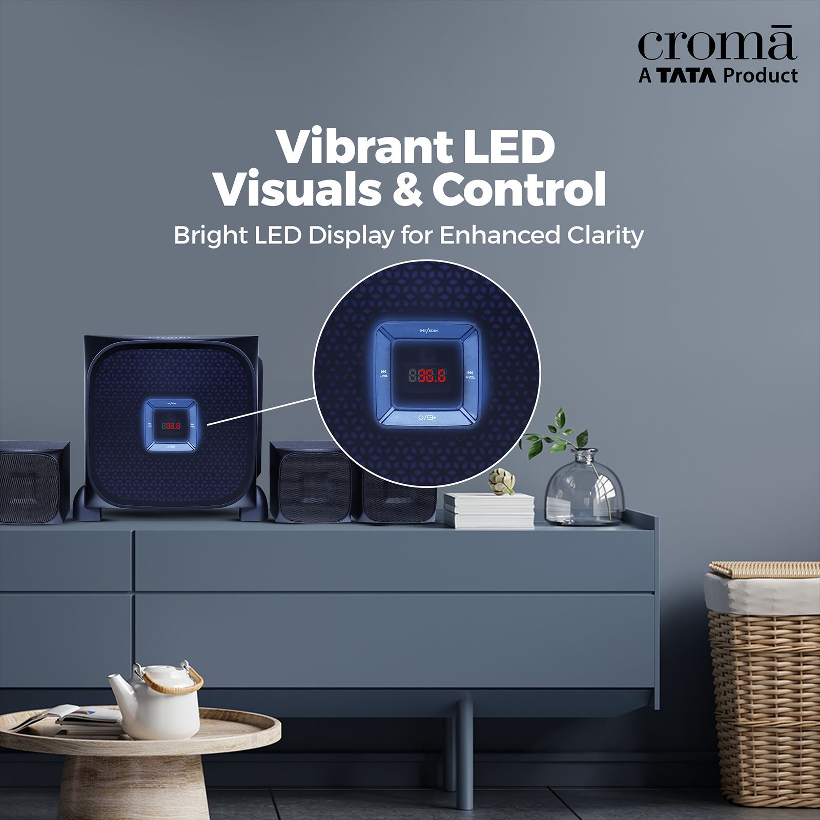 Croma 65W Bluetooth Home Theatre with Remote (Surround Sound, 4.1 Channel, Black)_10