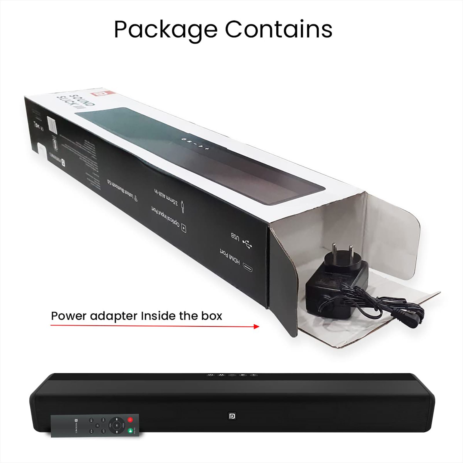 PORTRONICS Sound Slick III 80W Soundbar with Remote (Powerful Sound, Stereo Channel, Black)_9