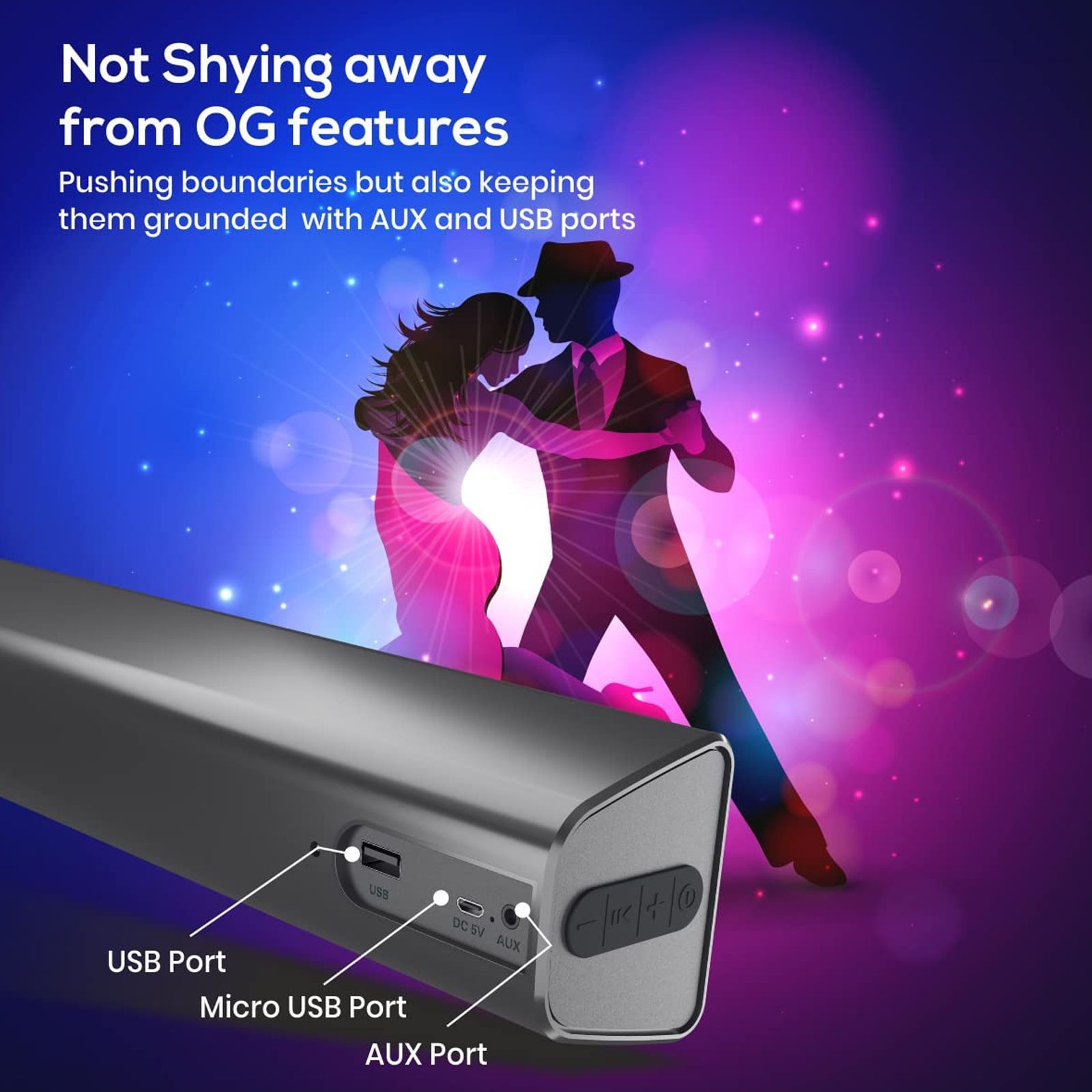 PORTRONICS Pure Sound Pro IV 16W Soundbar with Remote (High Bass, 2.0 Channel, Black)_9