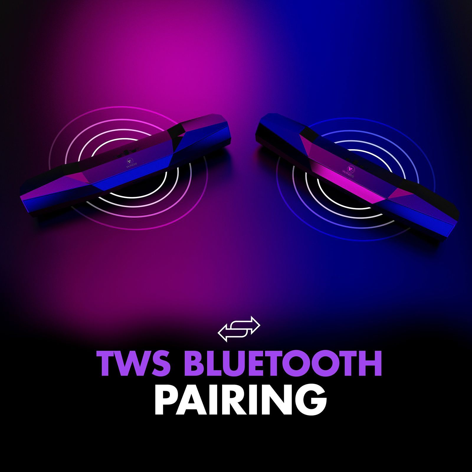 WINGS Center Stage 100 16W Bluetooth Soundbar (Stereo Sound, 2.0 Channel, Black)_8