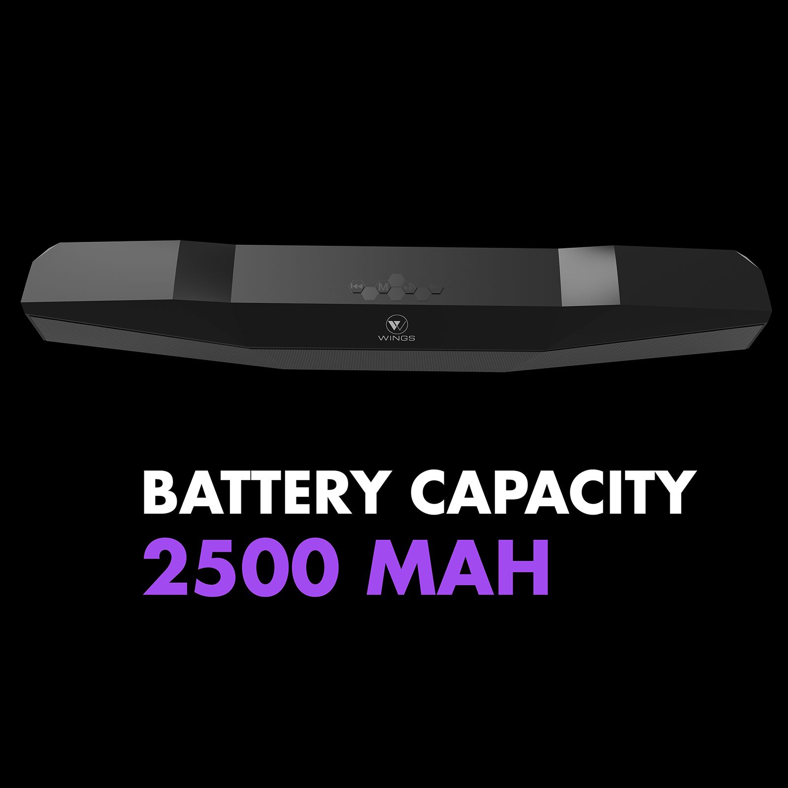 WINGS Center Stage 100 16W Bluetooth Soundbar (Stereo Sound, 2.0 Channel, Black)_10