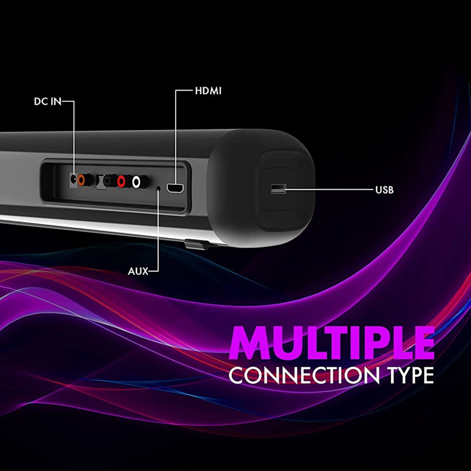 WINGS Center Stage 100 16W Bluetooth Soundbar (Stereo Sound, 2.0 Channel, Black)_12