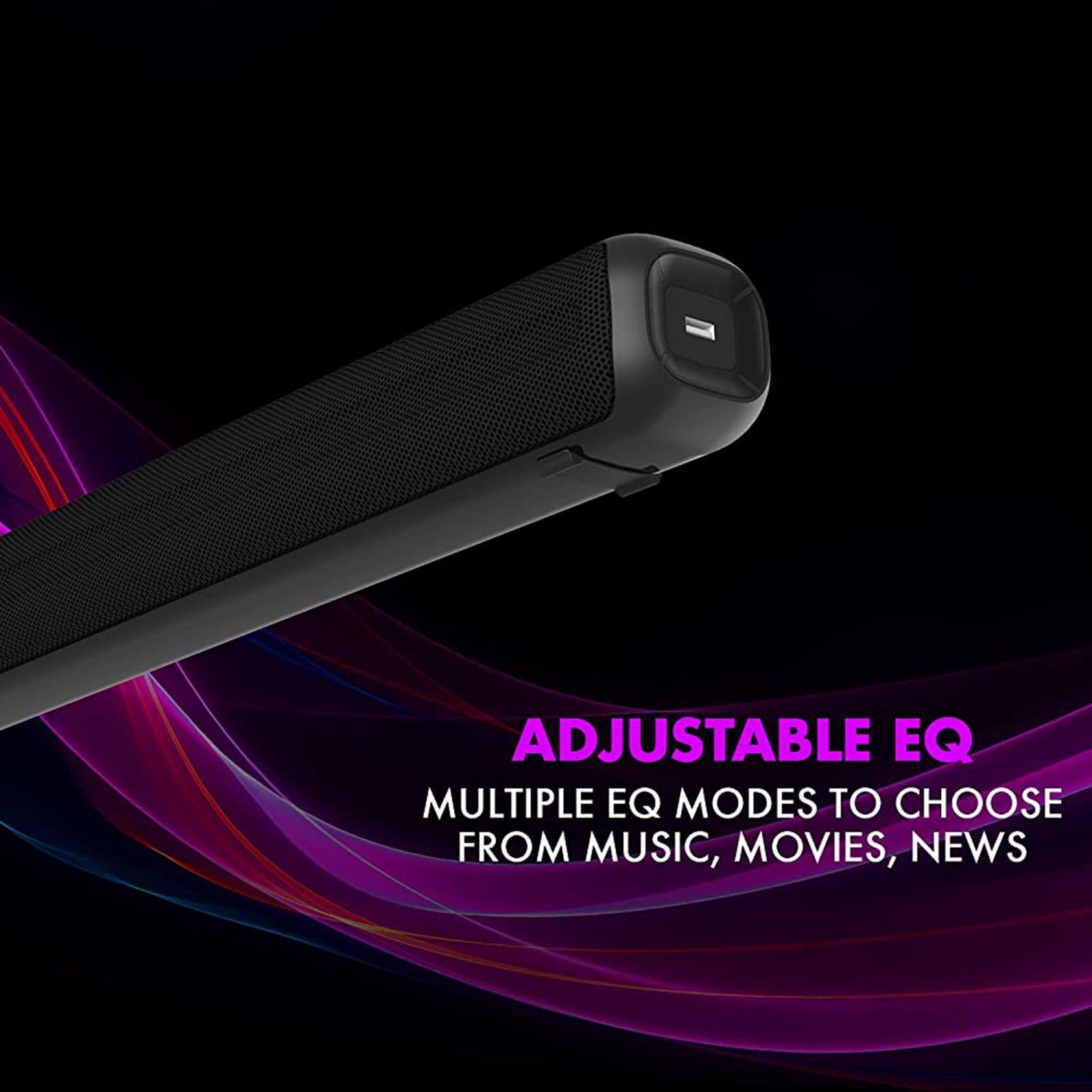 WINGS Center Stage 100 16W Bluetooth Soundbar (Stereo Sound, 2.0 Channel, Black)_14