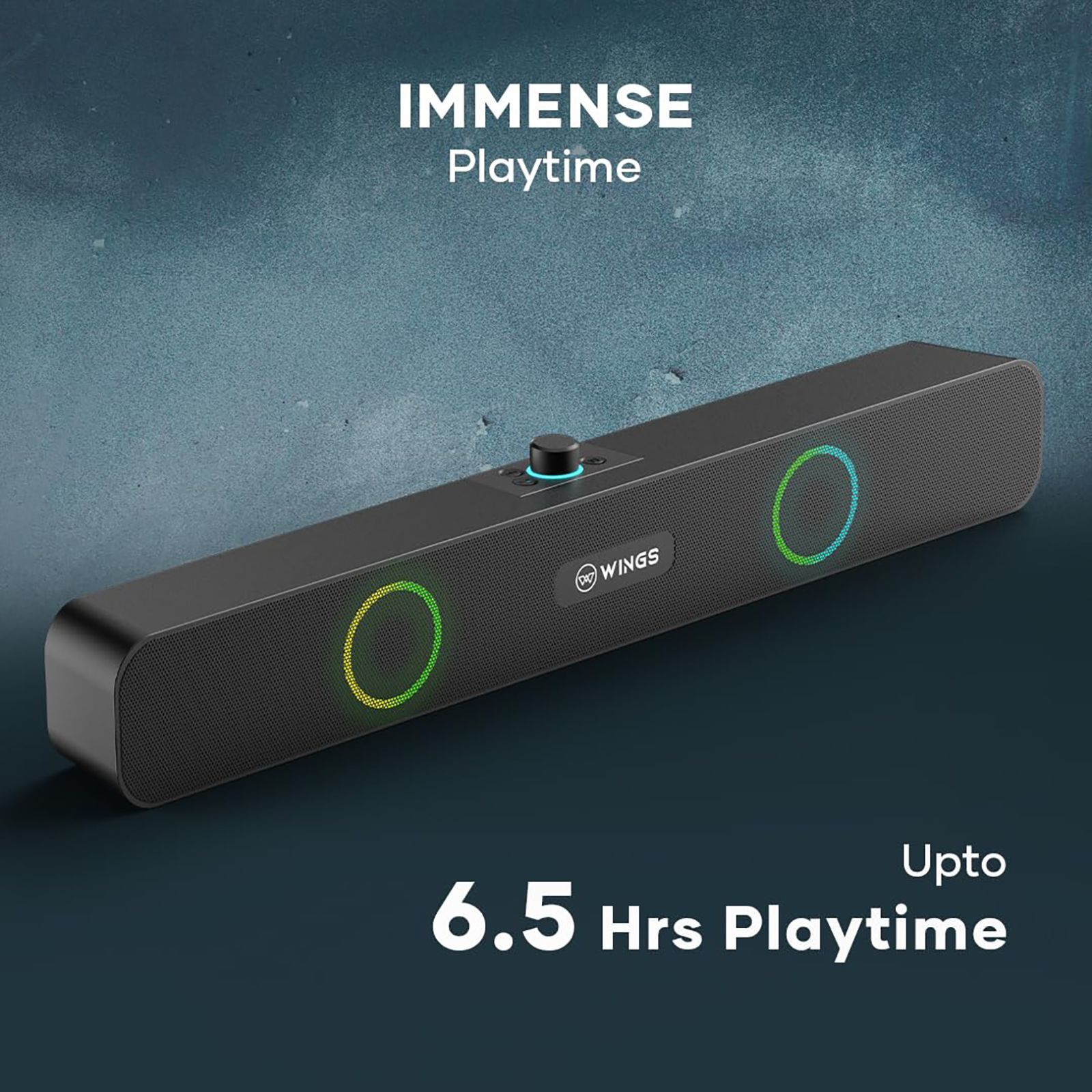 WINGS Center Stage 120 16W Bluetooth Soundbar (Surround Sound, 2.0 Channel, Black)_11