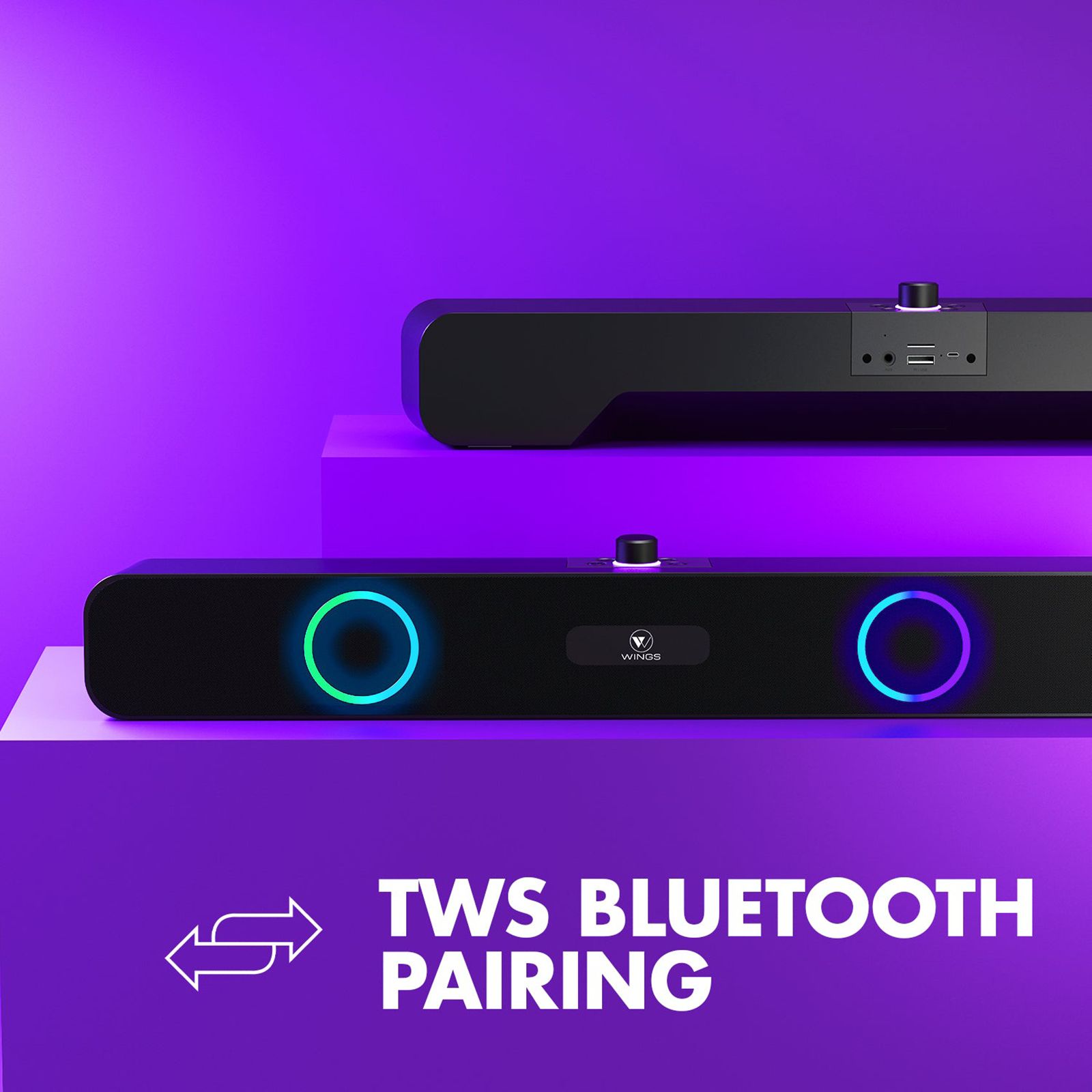 WINGS Center Stage 120 16W Bluetooth Soundbar (Surround Sound, 2.0 Channel, Black)_13