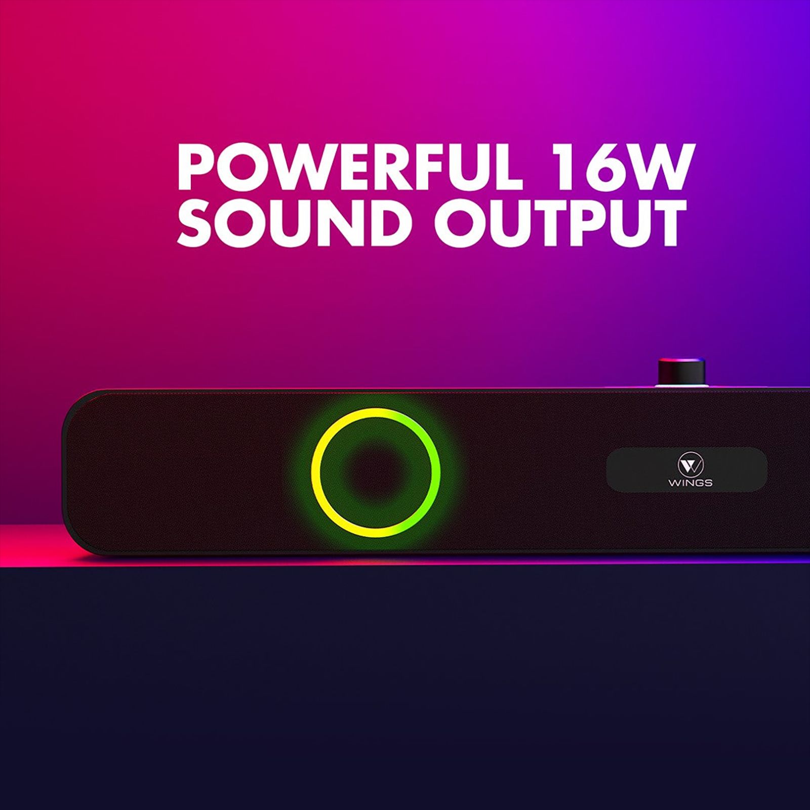 WINGS Center Stage 120 16W Bluetooth Soundbar (Surround Sound, 2.0 Channel, Black)_15