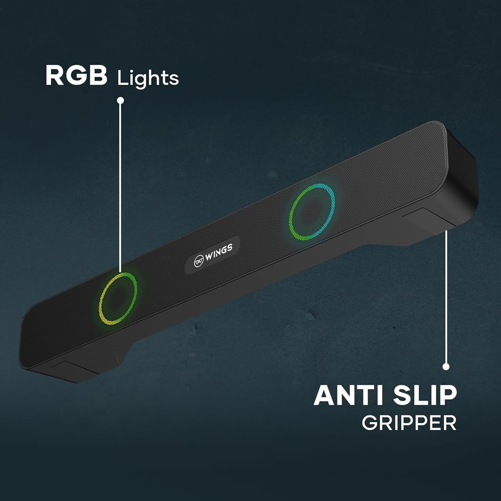 WINGS Center Stage 120 16W Bluetooth Soundbar (Surround Sound, 2.0 Channel, Black)_4