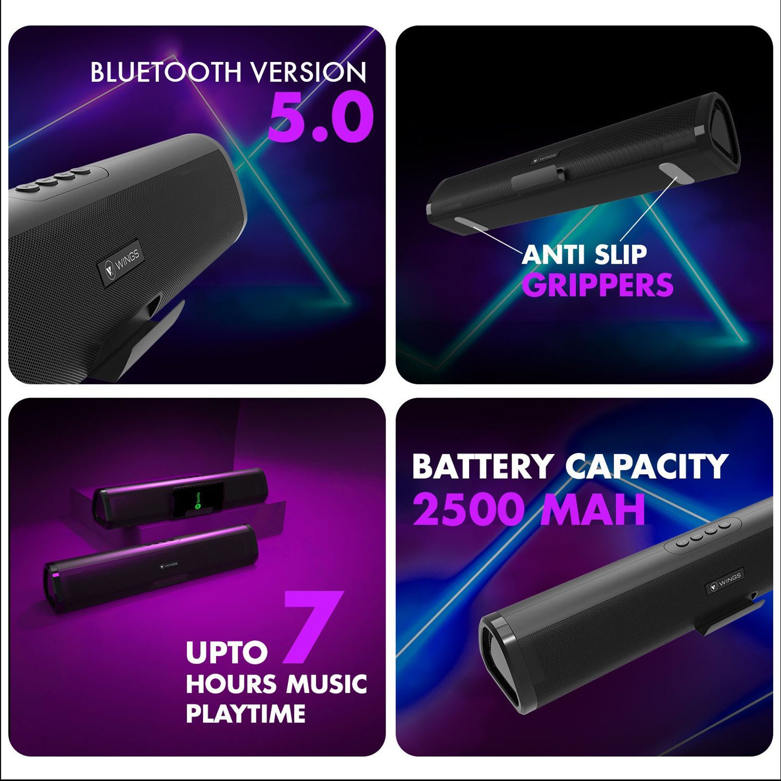 WINGS Center Stage 210 20W Bluetooth Soundbar (Deep Bass, 2.0 Channel, Black) WINGS Center Stage 210 20W Bluetooth Soundbar (Deep Bass, 2.0 Channel, Black)_7