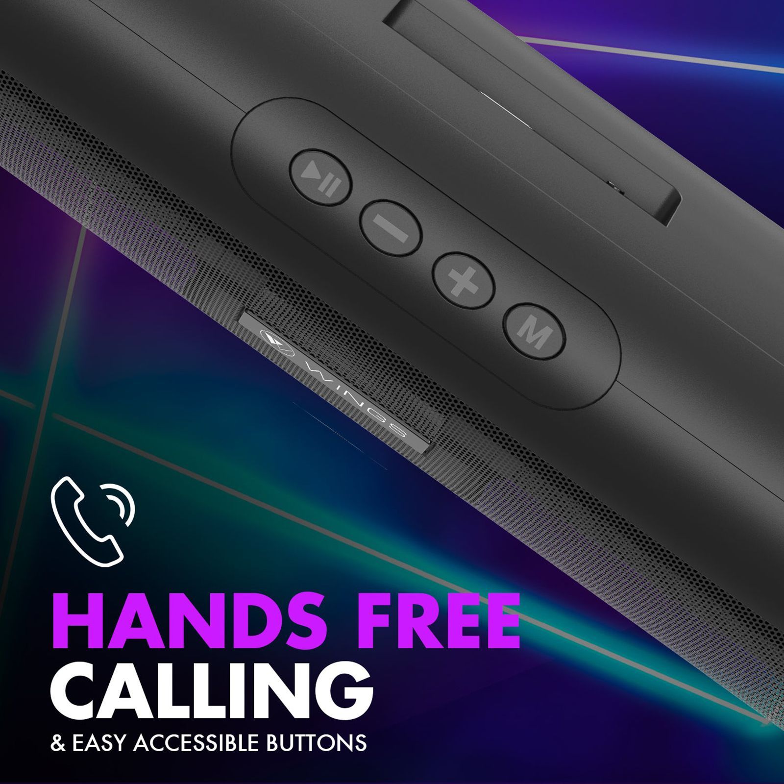 WINGS Center Stage 210 20W Bluetooth Soundbar (Deep Bass, 2.0 Channel, Black) WINGS Center Stage 210 20W Bluetooth Soundbar (Deep Bass, 2.0 Channel, Black)_6