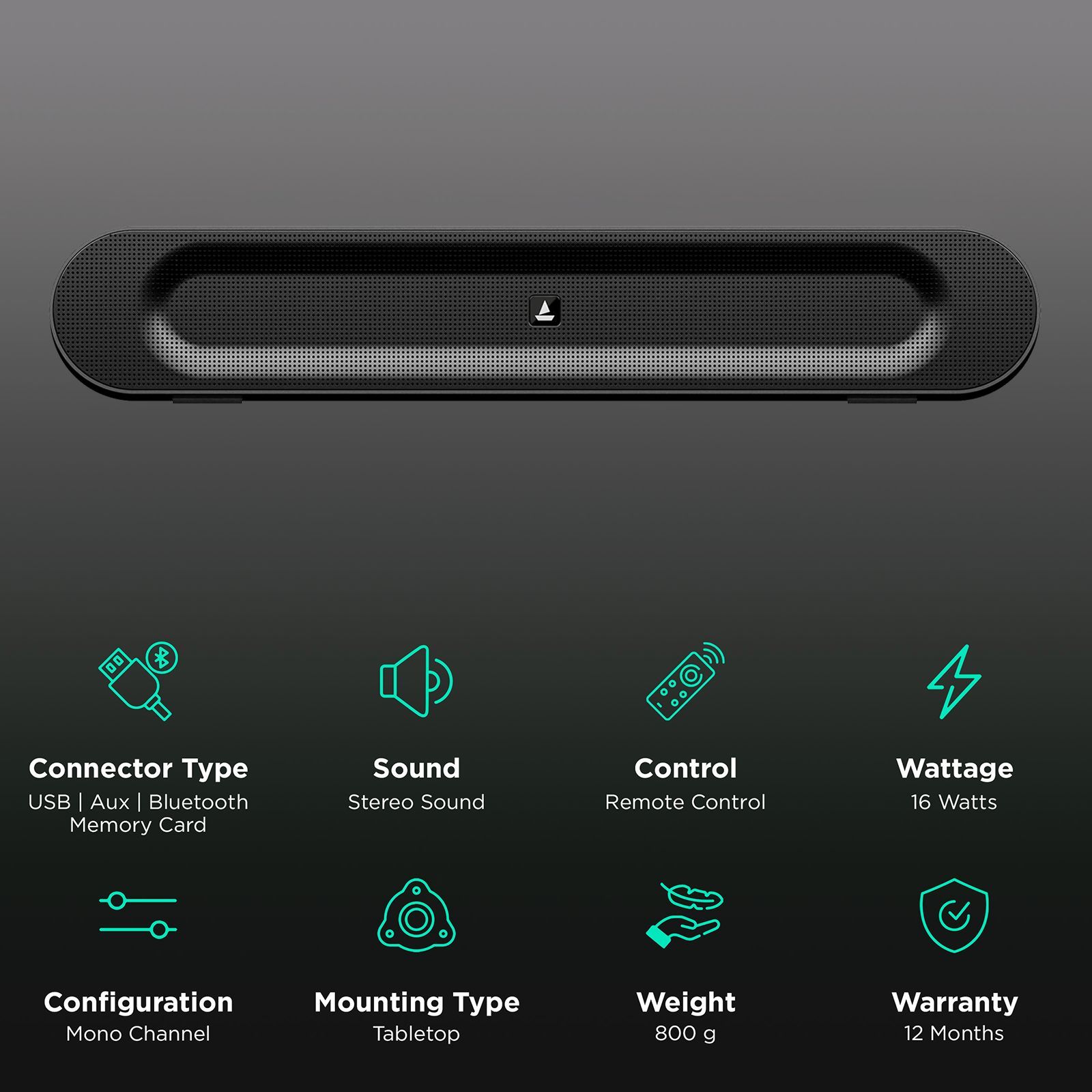 boAt Aavante Bar 553 16W Bluetooth Soundbar with Remote (Deep Bass, Stereo Sound, Black)_2