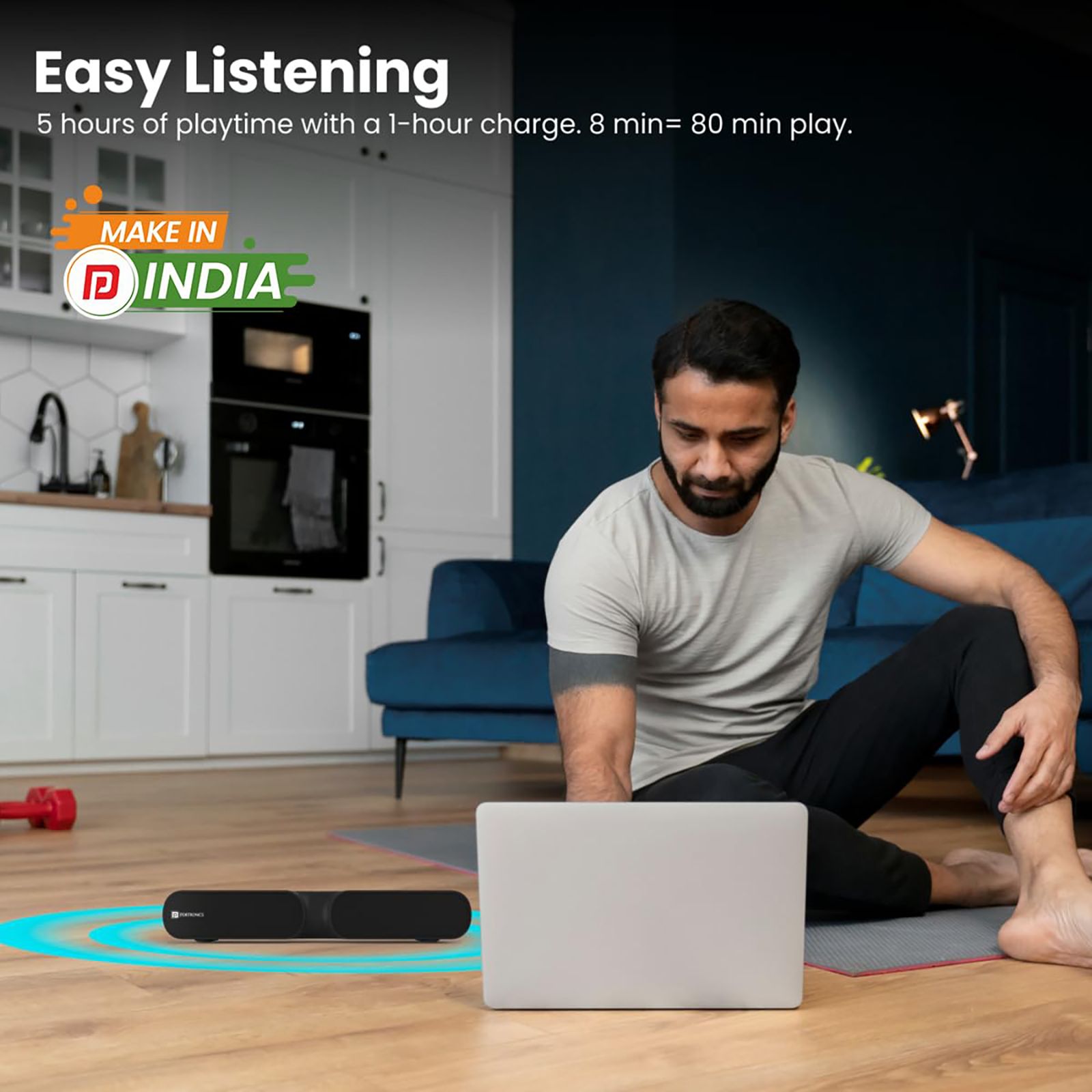 PORTRONICS Decibel 20 16W Bluetooth Soundbar (High Quality Sound, Stereo Channel, Black)_10