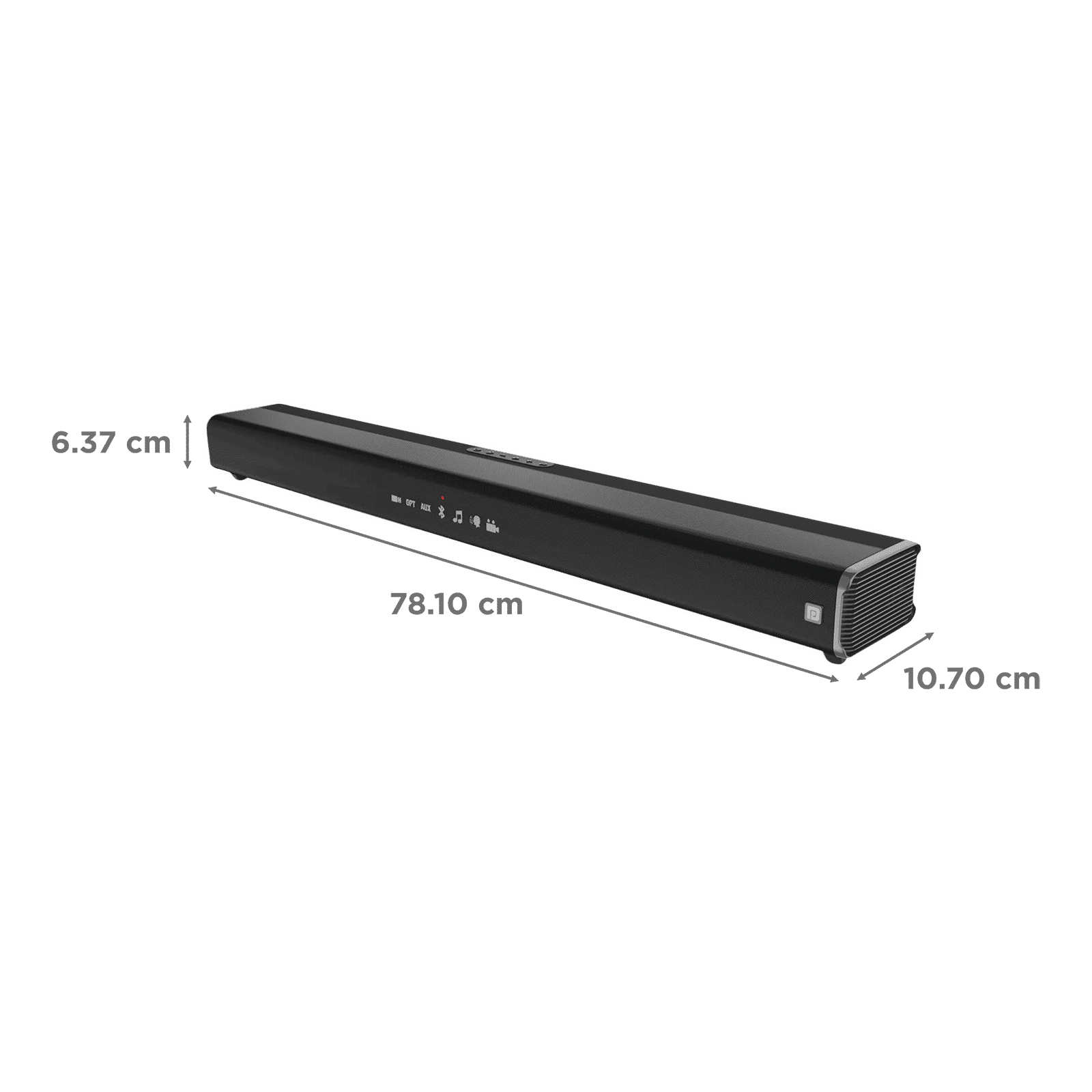 PORTRONICS Sound Slick IV 120W Bluetooth Soundbar with Remote (Surround Sound, 2.1 Channel, Black)_3