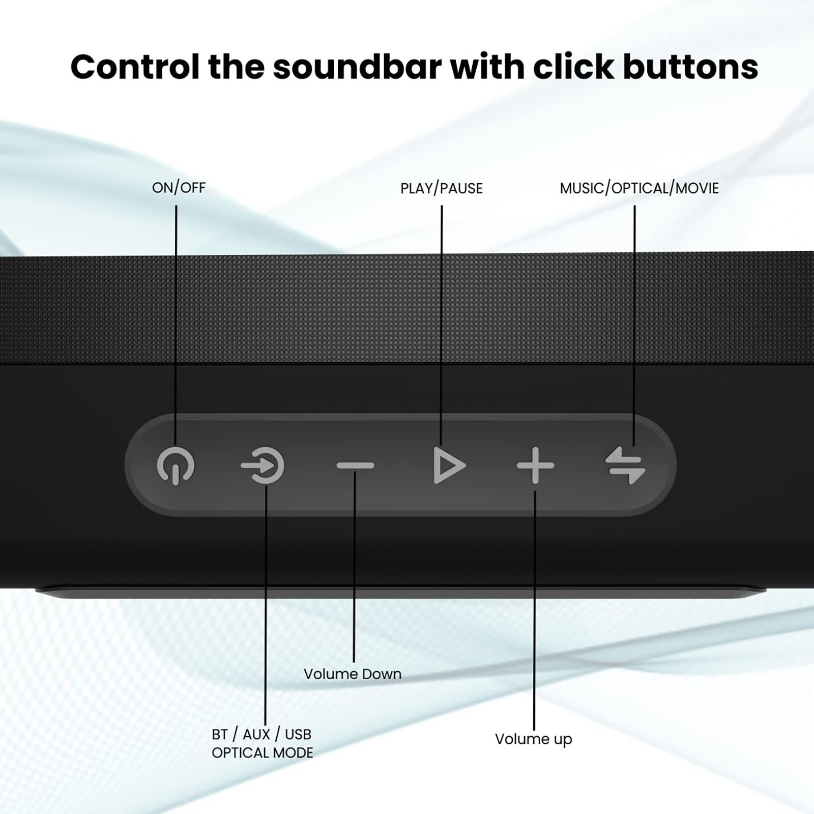 PORTRONICS Sound Slick 5 80W Bluetooth Soundbar with Remote (Surround Sound, Black)_5