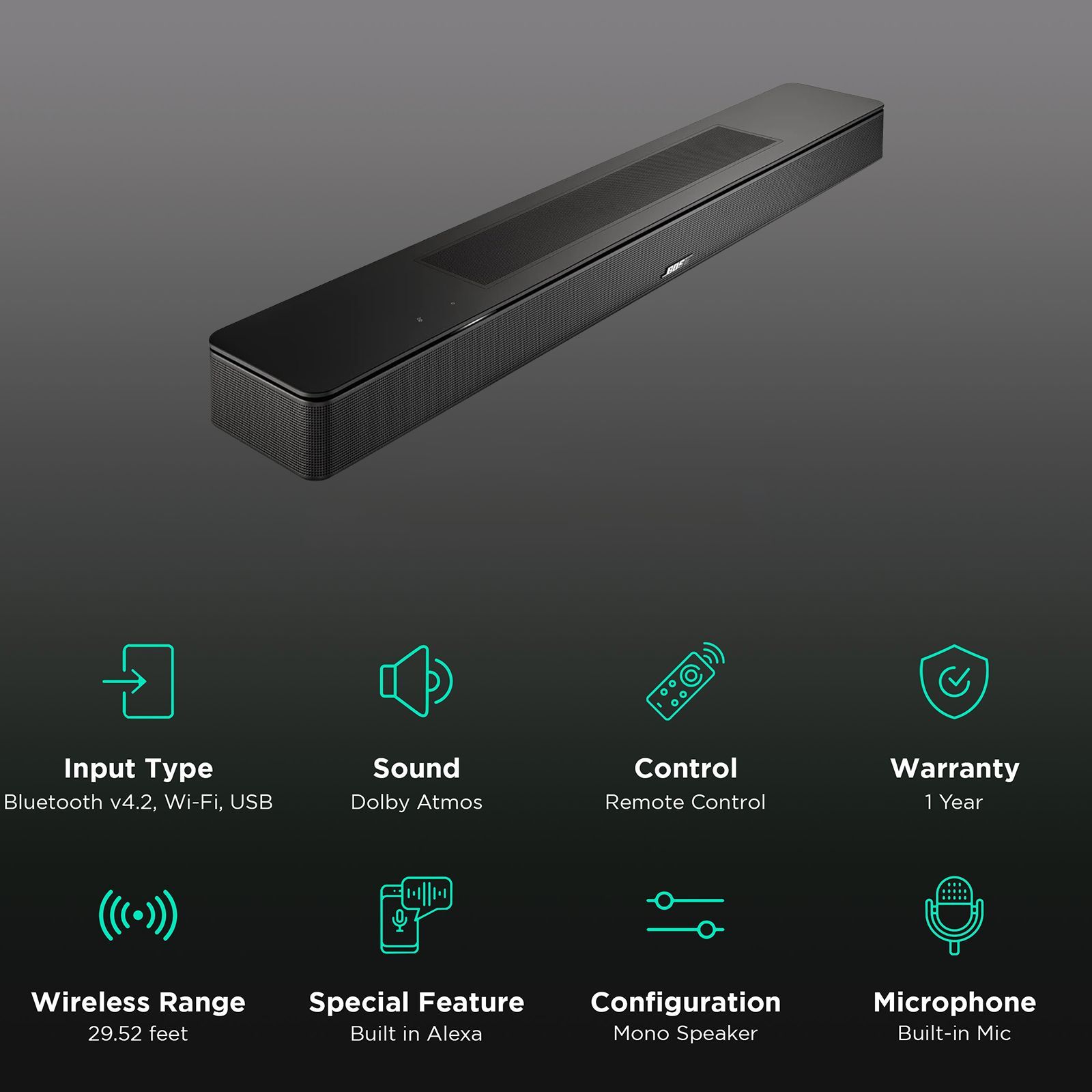 BOSE New Smart Soundbar 600 with Built-in Alexa (Dolby Atmos, Black) BOSE New Smart Soundbar 600 with Built-in Alexa (Dolby Atmos, Black)_2