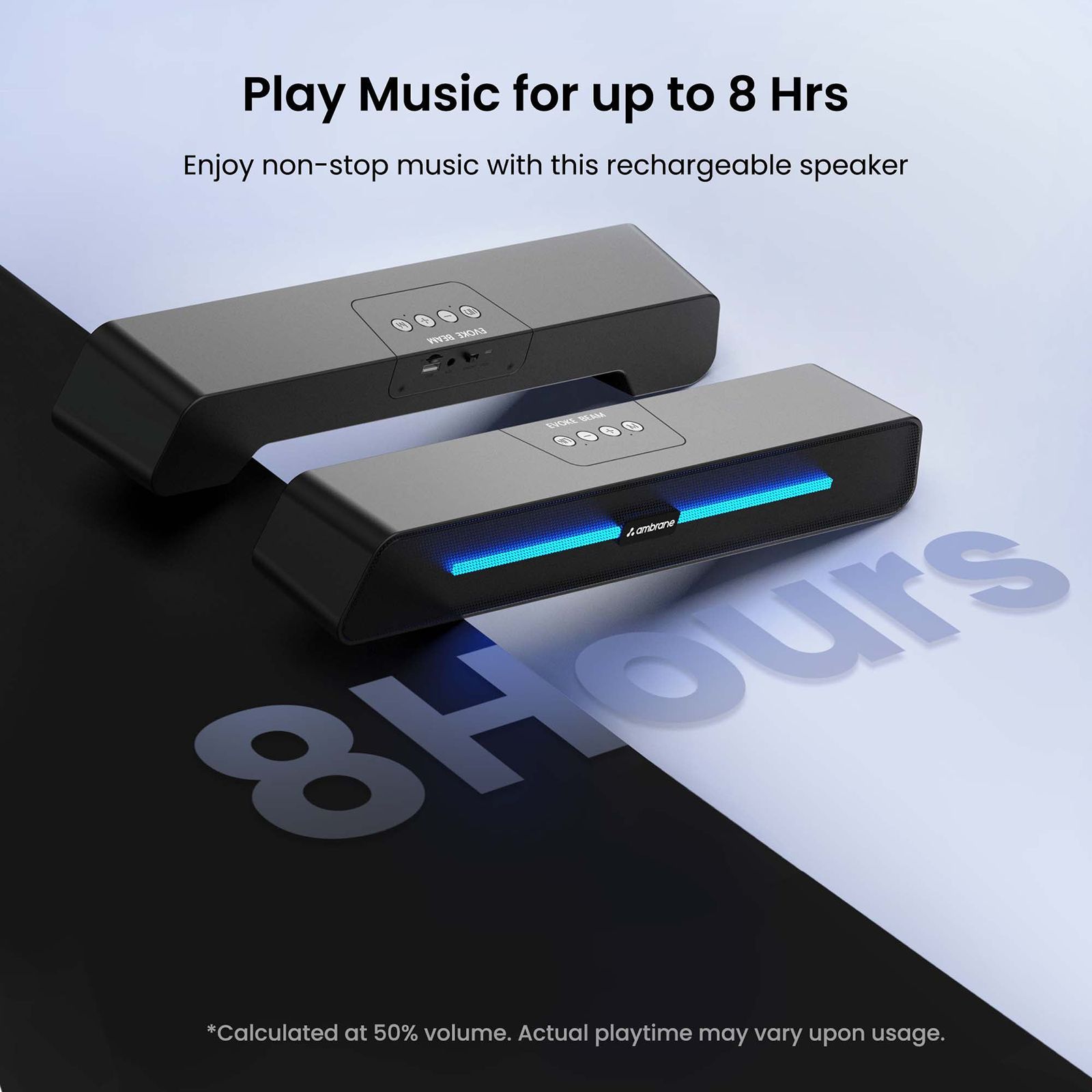 ambrane Evoke Beam 10W Bluetooth Soundbar (Stereo Sound, 2.0 Channel, Black)_11