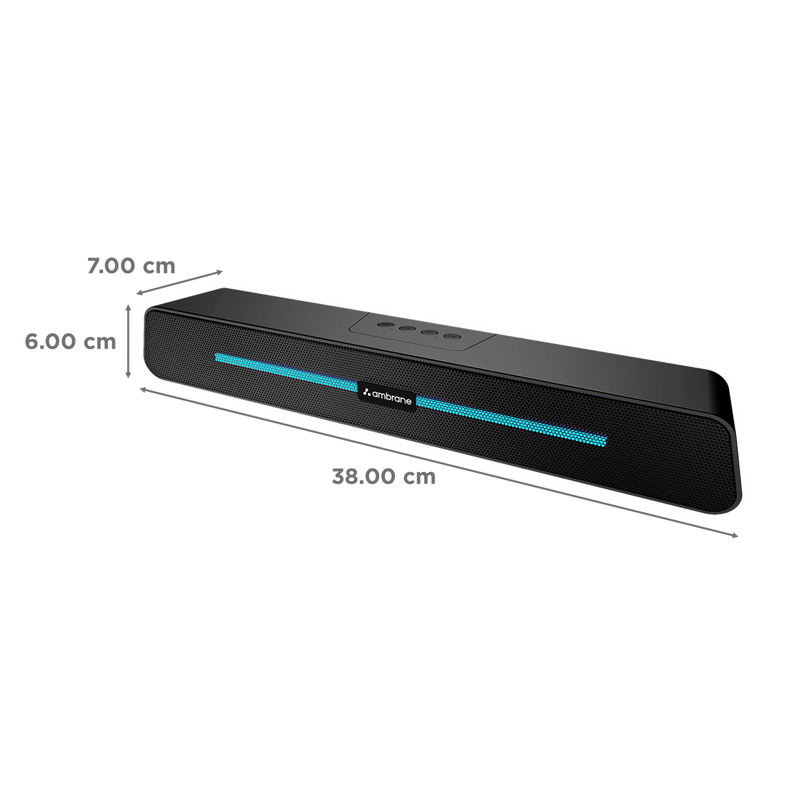 ambrane Evoke Beam 10W Bluetooth Soundbar (Stereo Sound, 2.0 Channel, Black)_3