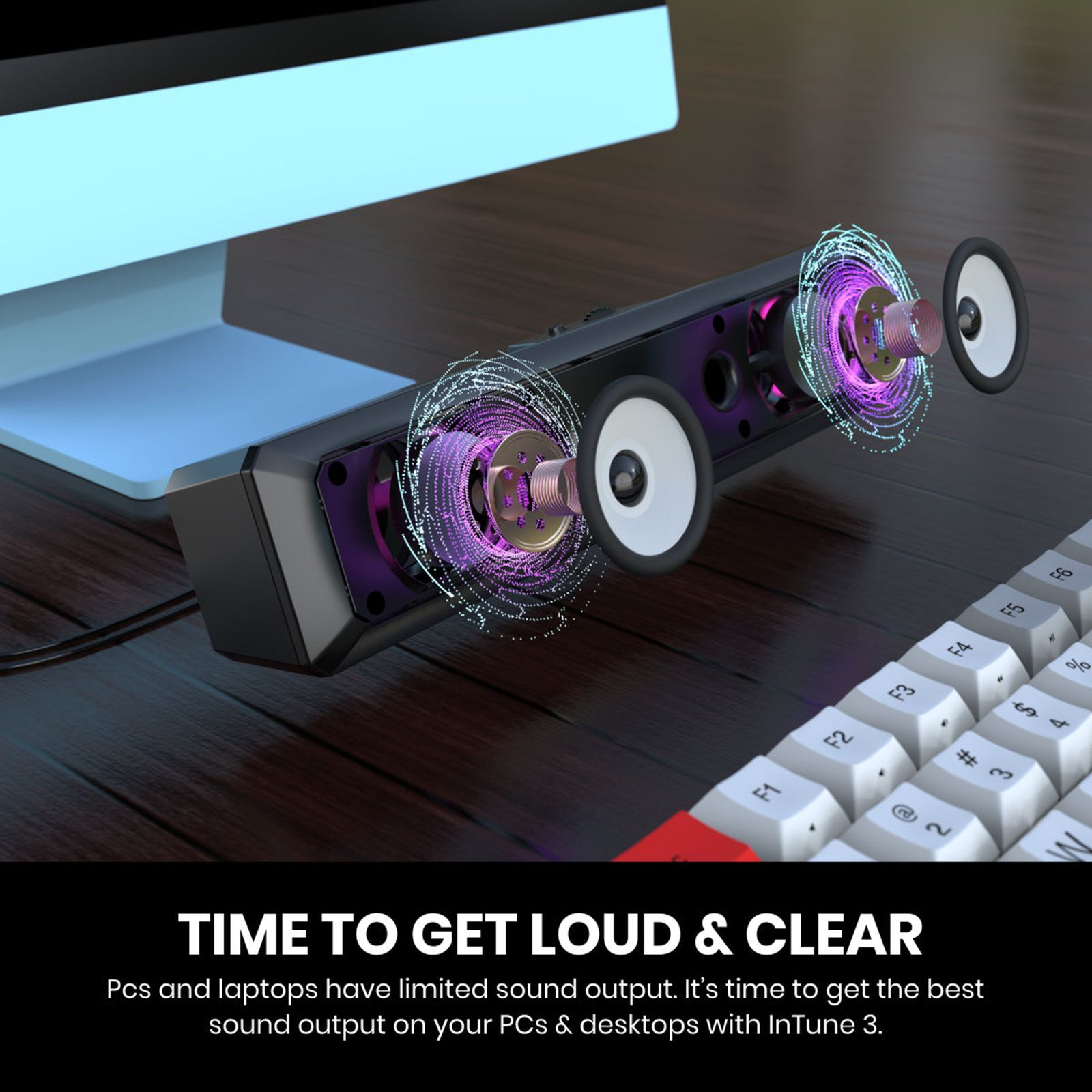 PORTRONICS In Tune 3 6W Soundbar (Stereo Sound, 2.1 Channel, Black)_2