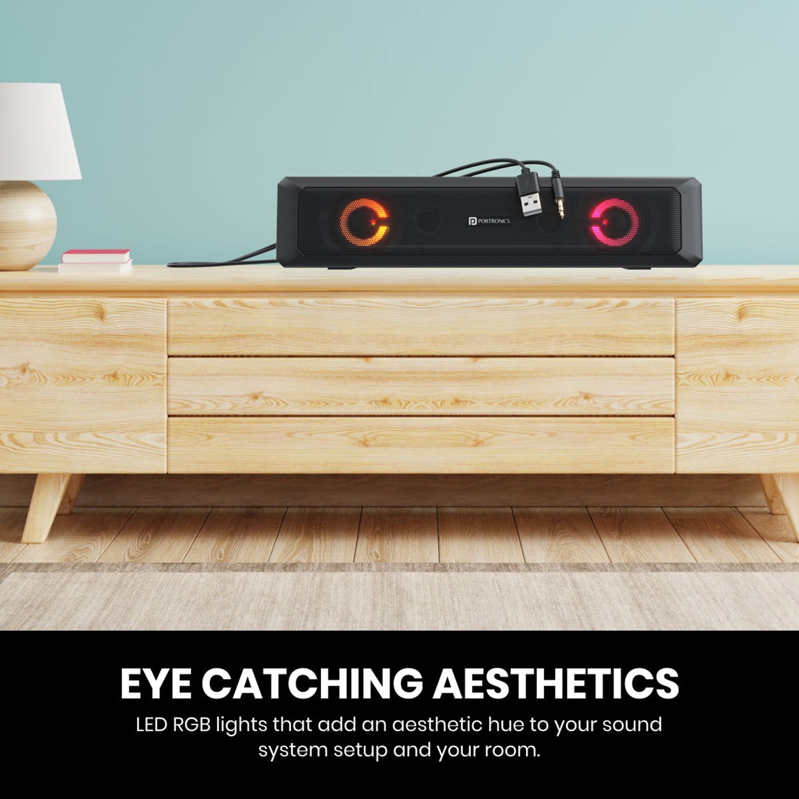 PORTRONICS In Tune 3 6W Soundbar (Stereo Sound, 2.1 Channel, Black)_5