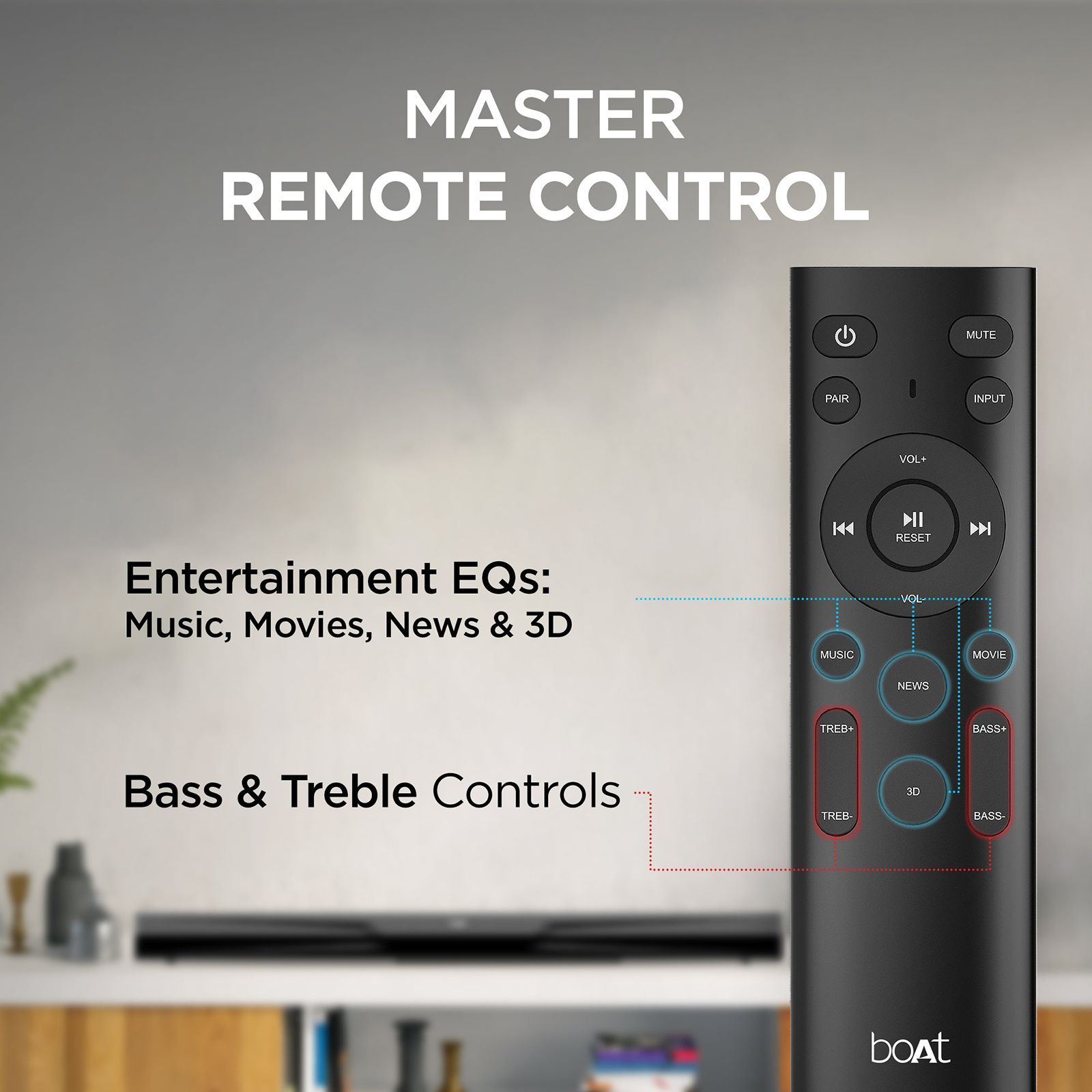 boAt Aavante Bar Quake 200W Bluetooth Soundbar with Remote (Entertainment EQ Modes, 2.1 Channel, Black)_8