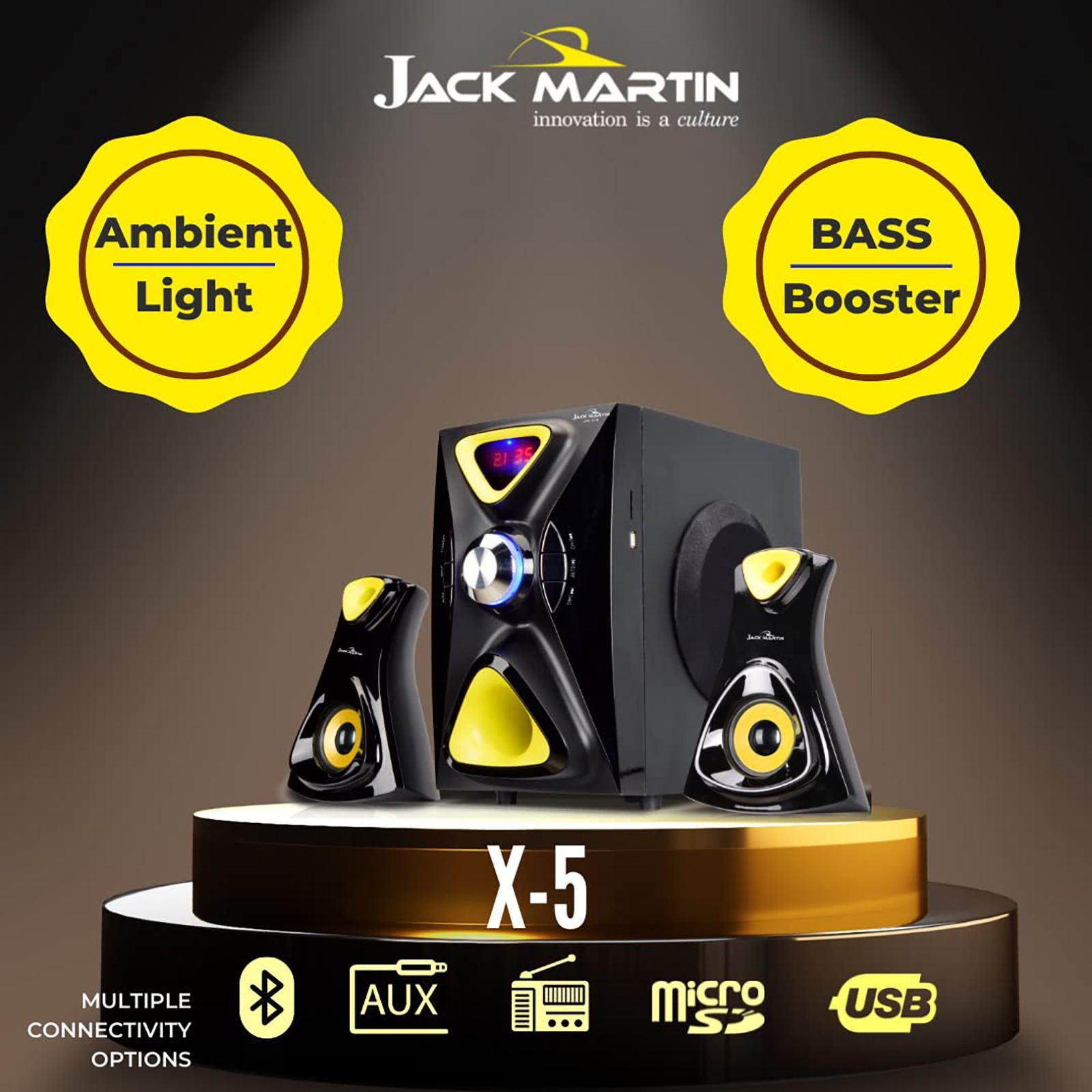 Jack Martin 126W Bluetooth Home Theatre with Remote (Heavy Bass Output, 2.1 Channel, Black)_8