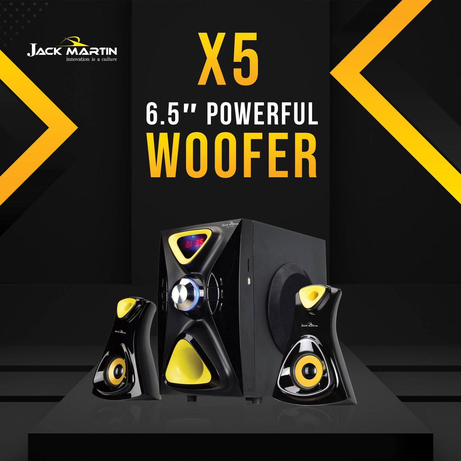 Jack Martin 126W Bluetooth Home Theatre with Remote (Heavy Bass Output, 2.1 Channel, Black)_9