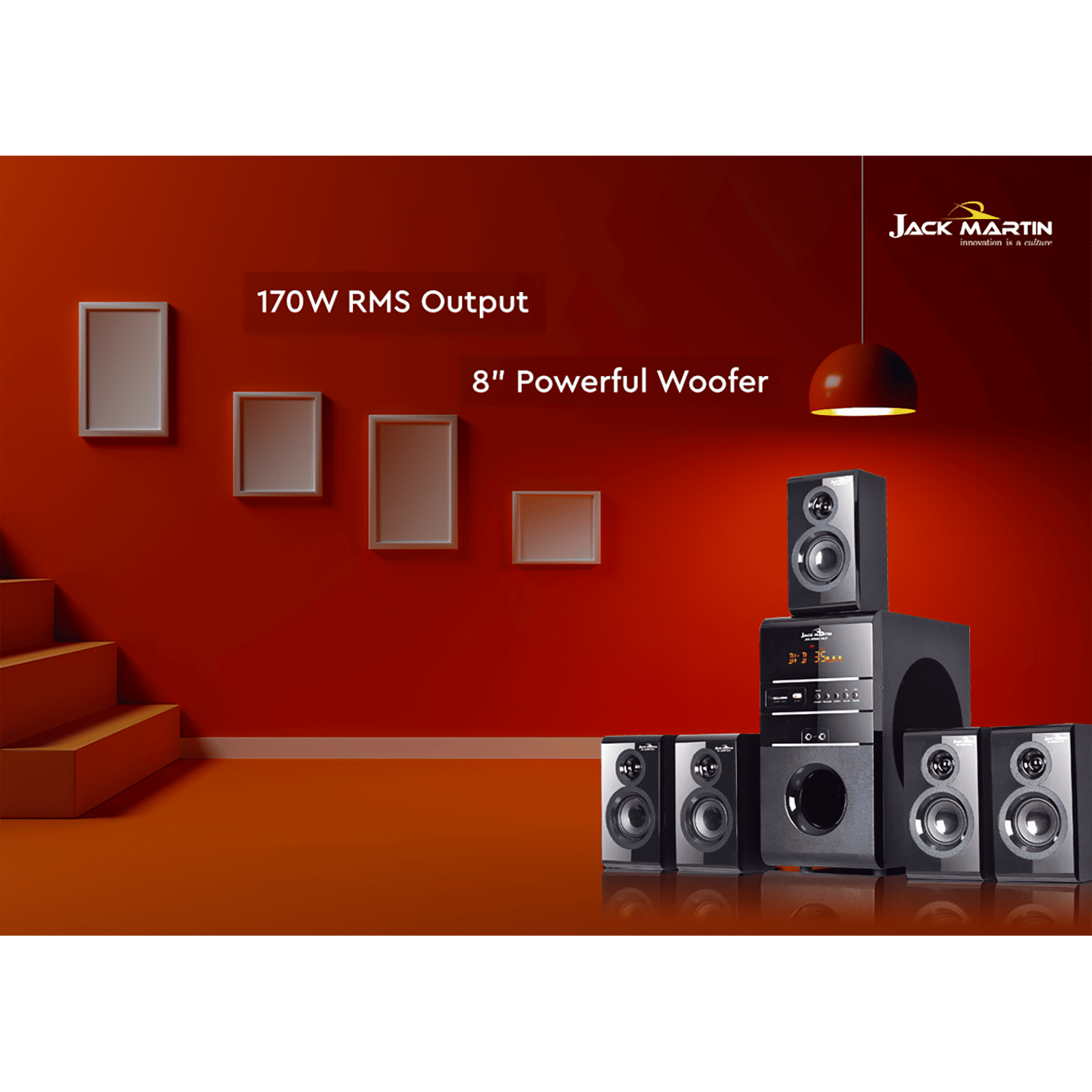 Jack Martin JM 3000 170W Bluetooth Home Theatre with Remote (Heavy Bass Output, 5.1 Channel, Black)_7