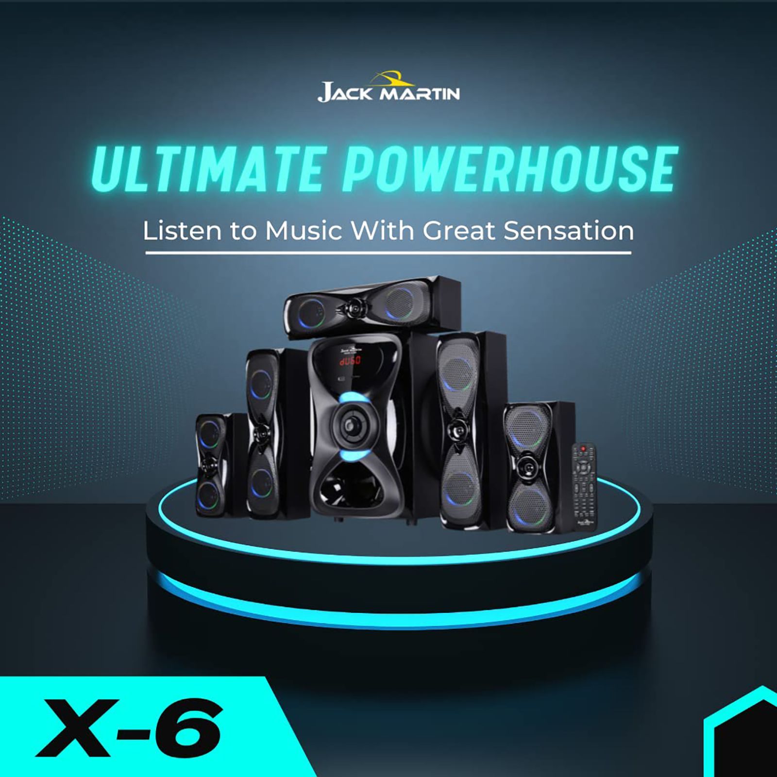 Jack Martin JM_X6 190W Bluetooth Home Theatre with Remote (Heavy Bass Output, 5.1 Channel, Black) Jack Martin JM_X6 190W Bluetooth Home Theatre with Remote (Heavy Bass Output, 5.1 Channel, Black)_6