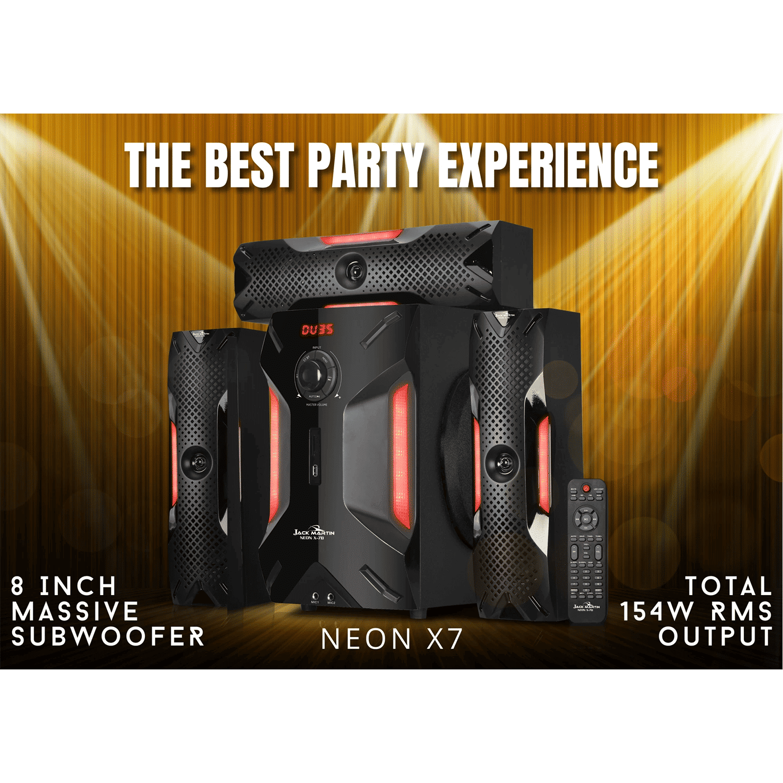 Jack Martin JM X7 154W Bluetooth Home Theatre with Remote (Bass Boosted, 3.1 Channel, Black) Jack Martin JM X7 154W Bluetooth Home Theatre with Remote (Bass Boosted, 3.1 Channel, Black)_5