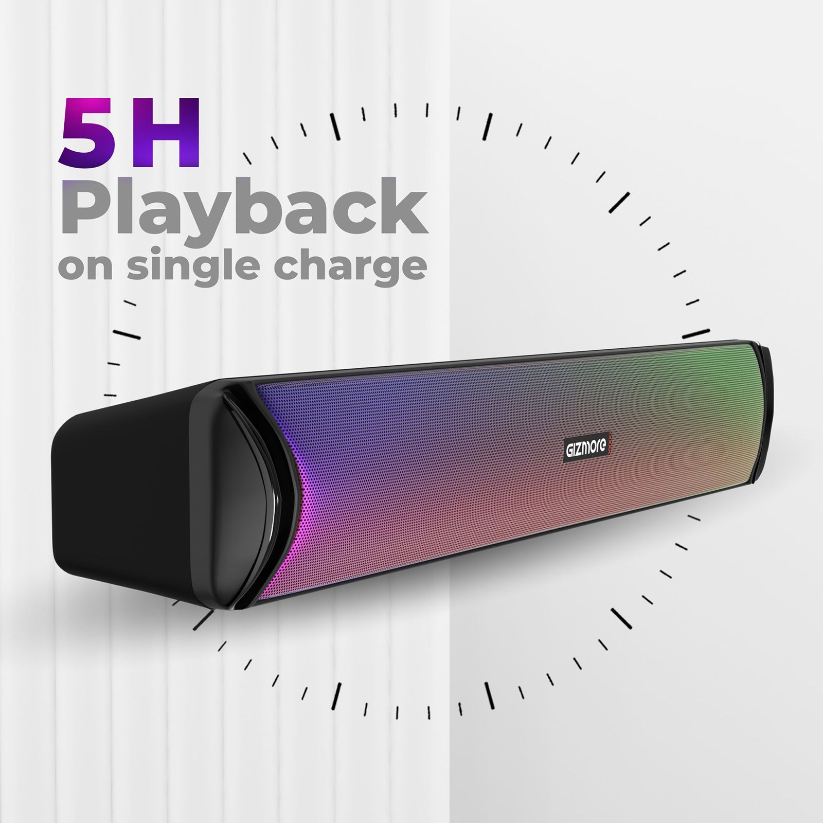 GIZmore Gizbar 1600 16W Bluetooth Soundbar (Noise Free Sound, Stereo Channel, Black)_5