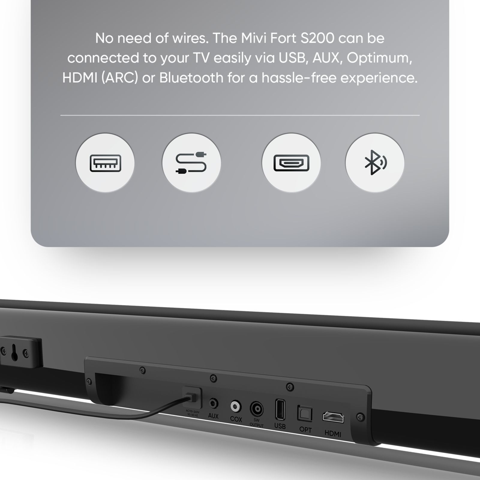 MIVI Fort R240 240W Bluetooth Soundbar with Remote (Cinematic Sound, 2.1 Channel, Black)_13