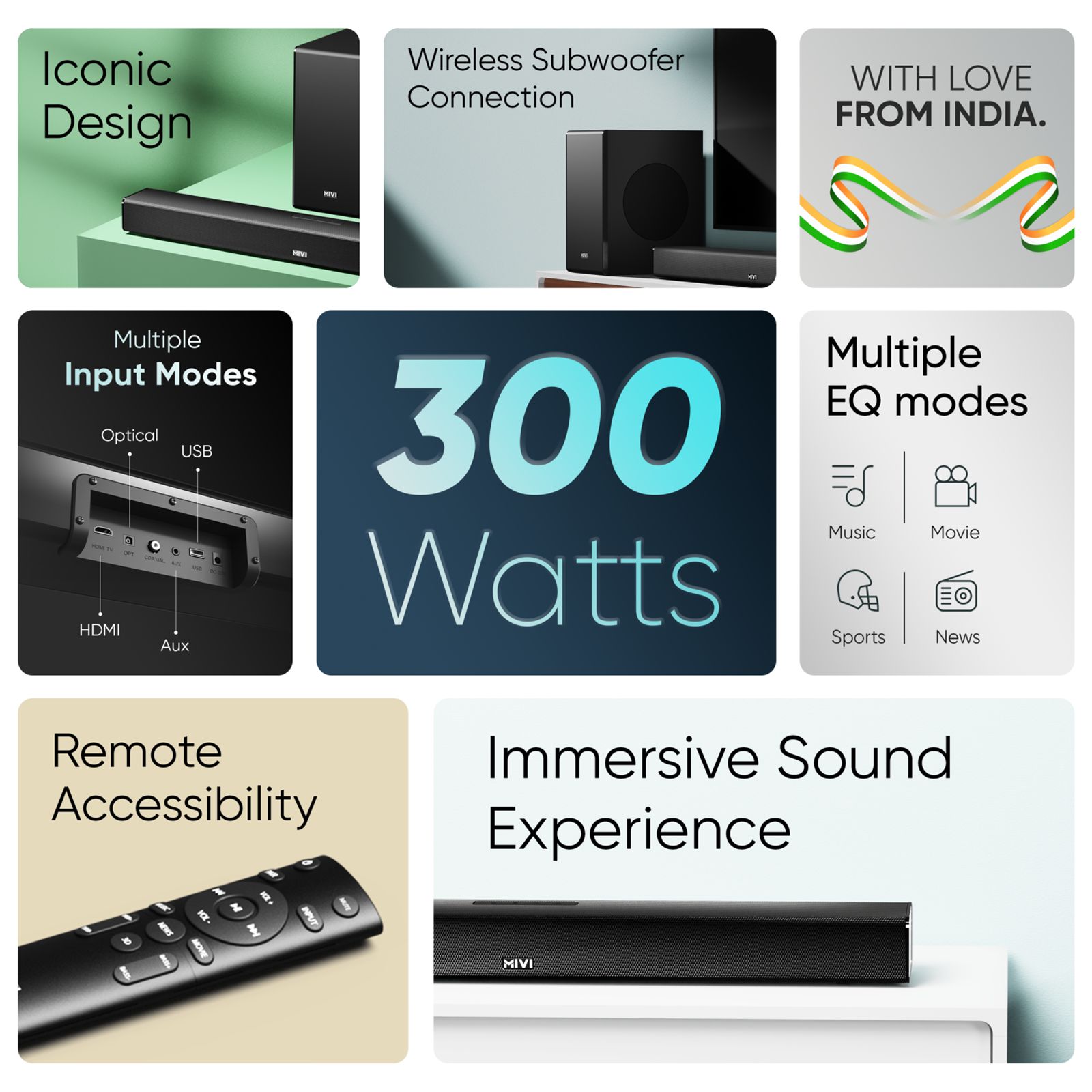 MIVI Fort R320 320W Bluetooth Soundbar with Remote (Cinematic Surround Sound, 2.1 Channel, Black)_14