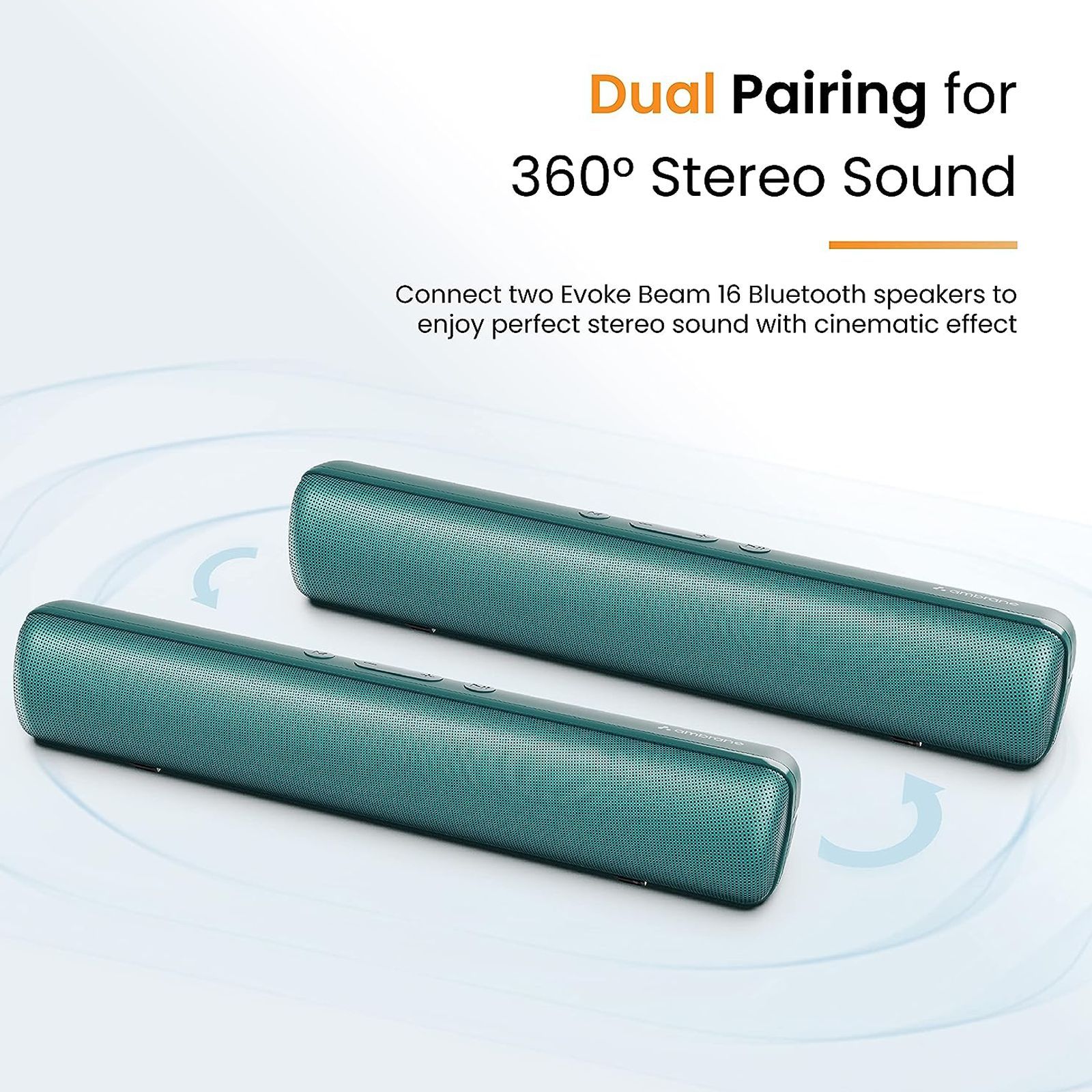 ambrane Evoke Beam 16 16W Bluetooth Soundbar (Crystal-Clear Sound, Stereo Channel, Green)_10