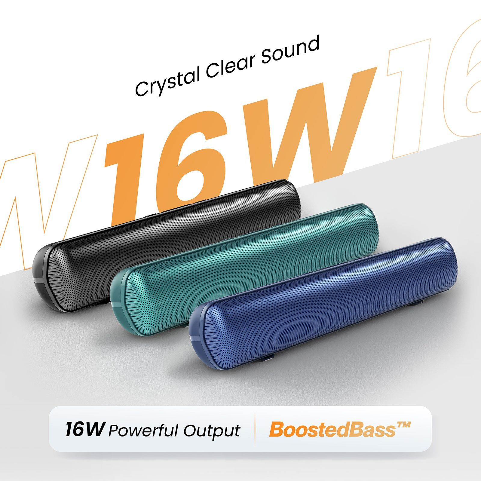 ambrane Evoke Beam 16 16W Bluetooth Soundbar (Crystal-Clear Sound, Stereo Channel, Green)_6