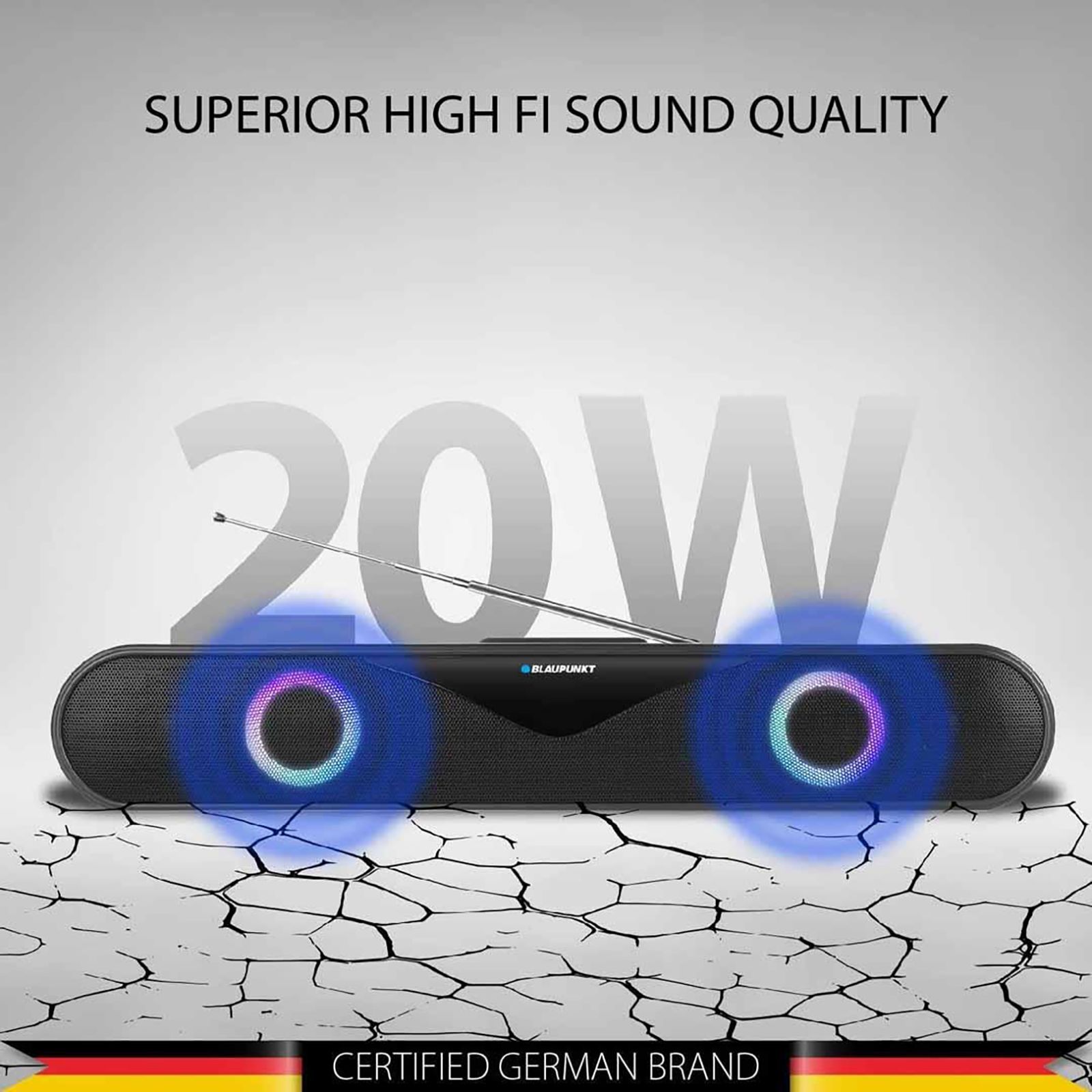 Blaupunkt SBA 20 Party 20W Bluetooth Soundbar (HD Sound, 2.1 Channel, Black)_9