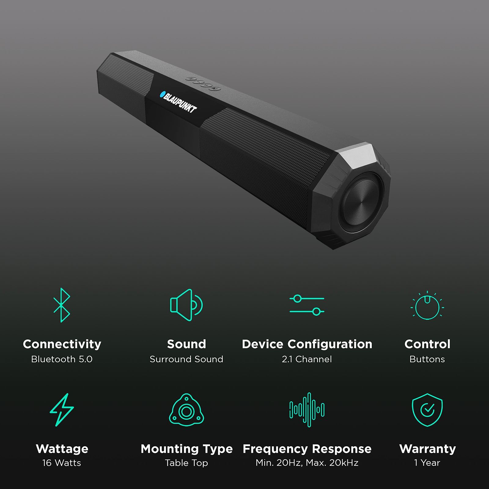 Blaupunkt SBA20 16W Bluetooth Soundbar (HD sound, 2.1 Channel, Black) Blaupunkt SBA20 16W Bluetooth Soundbar (HD sound, 2.1 Channel, Black)_2