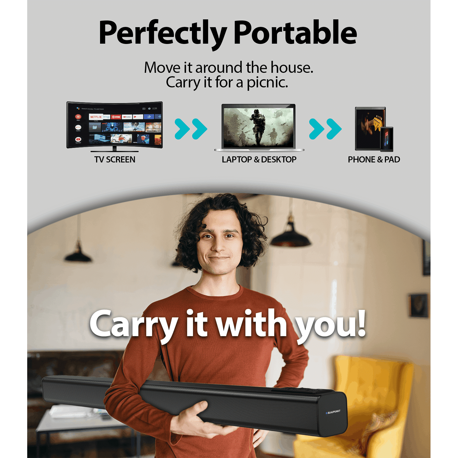 Blaupunkt SBA30 30W Bluetooth Soundbar (HD Sound, 2.0 Channel, Black)_5