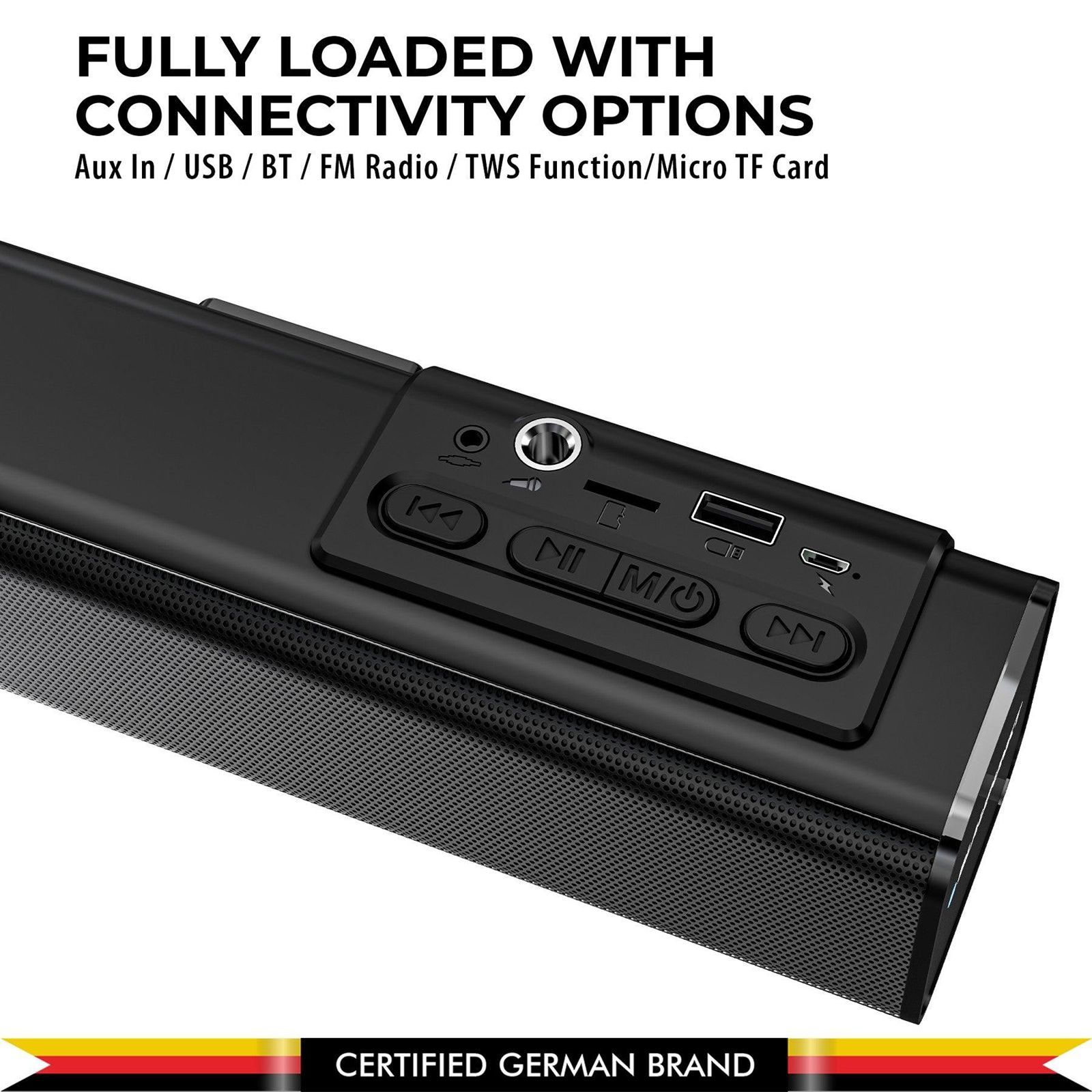 Blaupunkt SBA30 30W Bluetooth Soundbar (HD Sound, 2.0 Channel, Black)_6