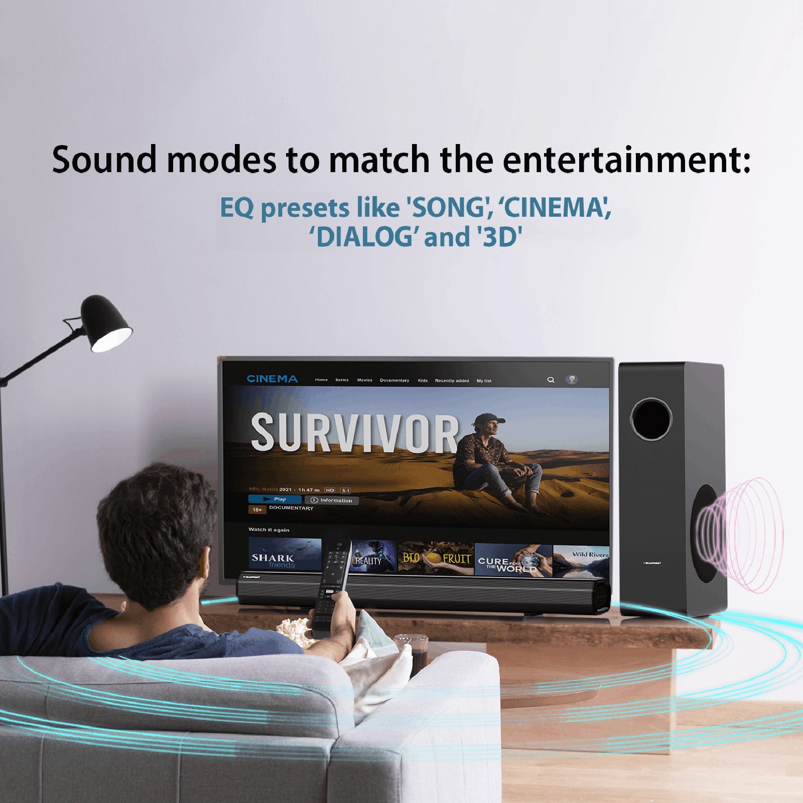 Blaupunkt SBW250 200W Bluetooth Soundbar with Remote (Powerful Surround Sound, 2.1 Channel, Black)_9