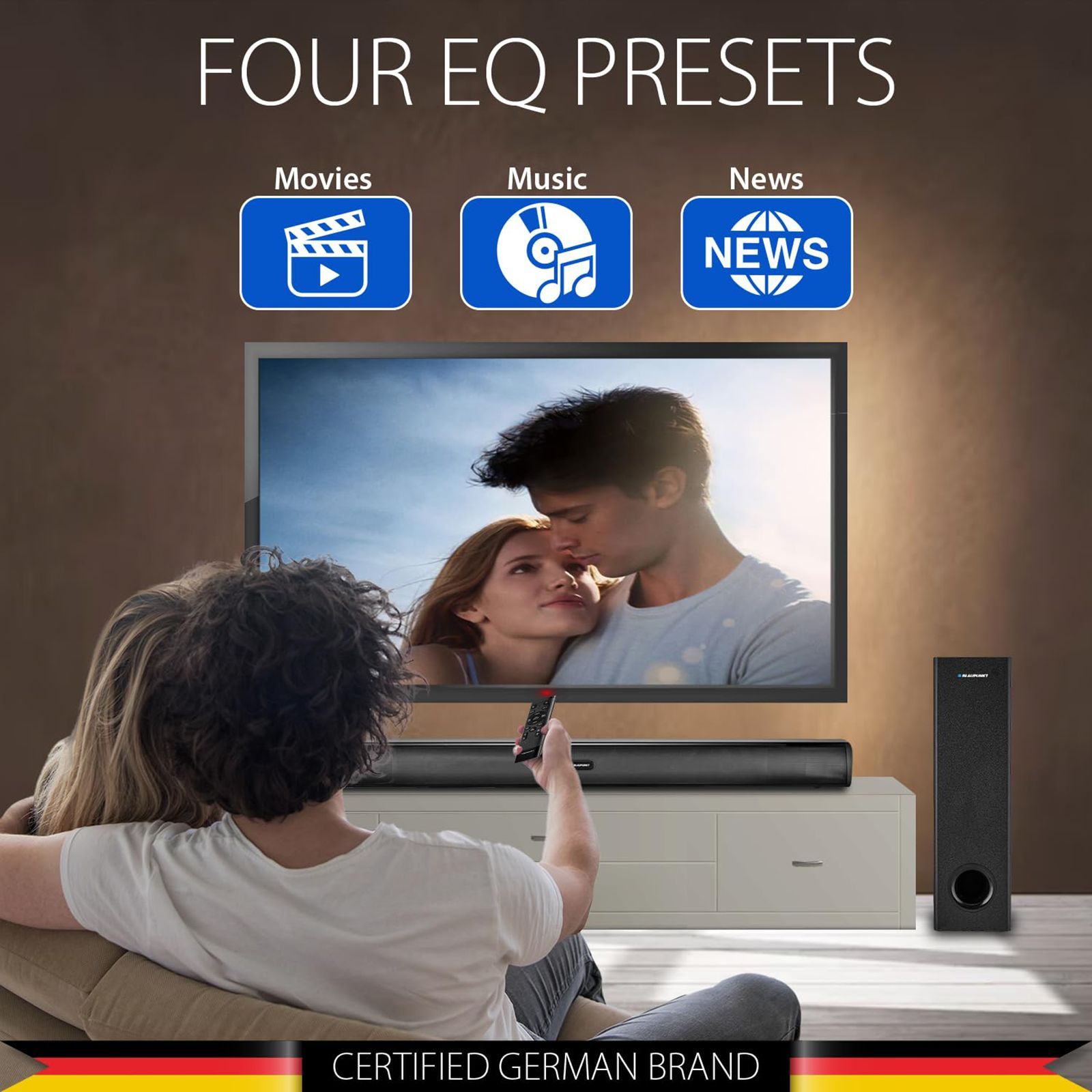 Blaupunkt SBW120 120 Watt Sound Bar with Remote ( 4 Preset EQ Modes, 2.1 Channel, Black )_4