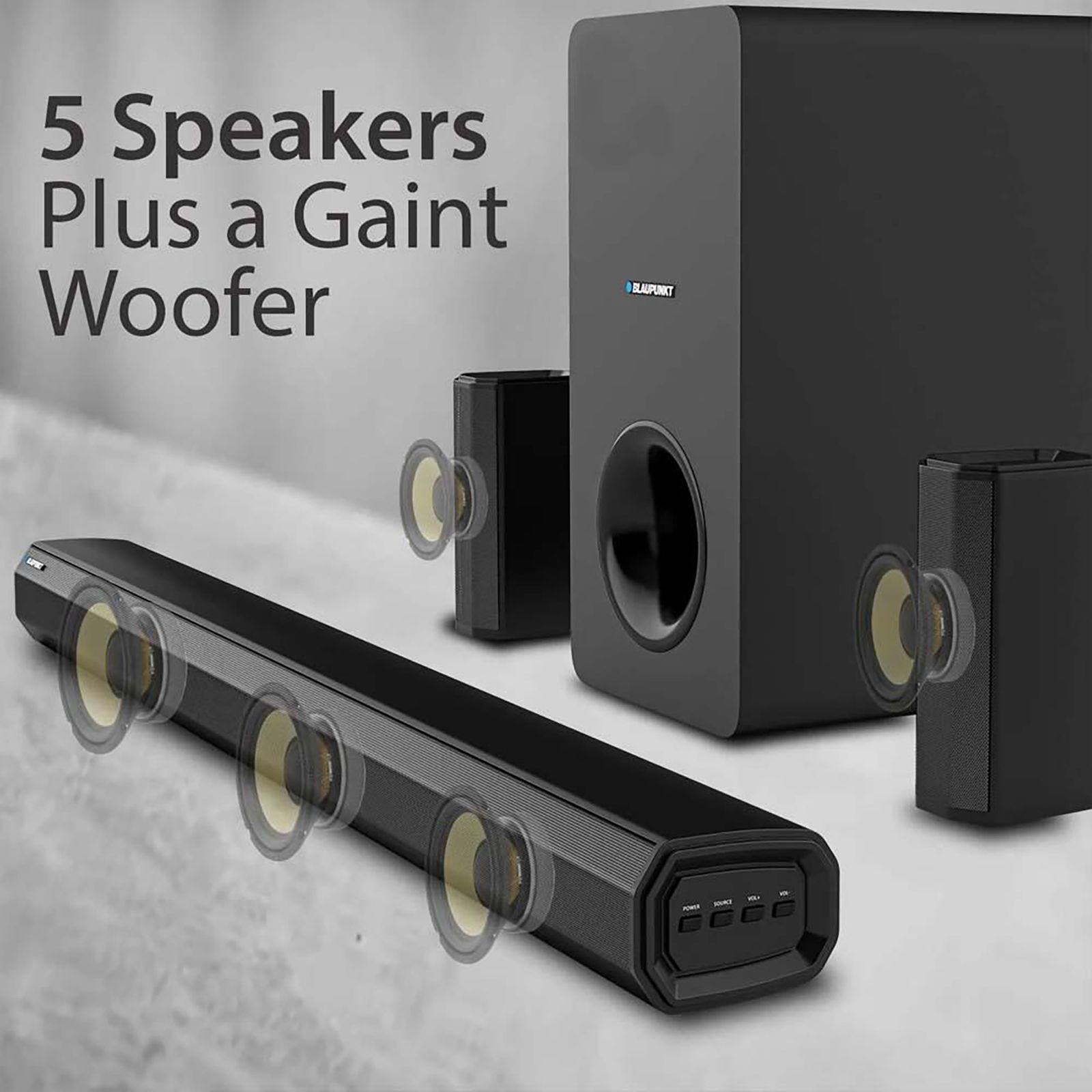 Blaupunkt SBW550 300 Watt Sound Bar with Remote ( 360 Degree Surround Sound, 5.1 Channel, Black )_5