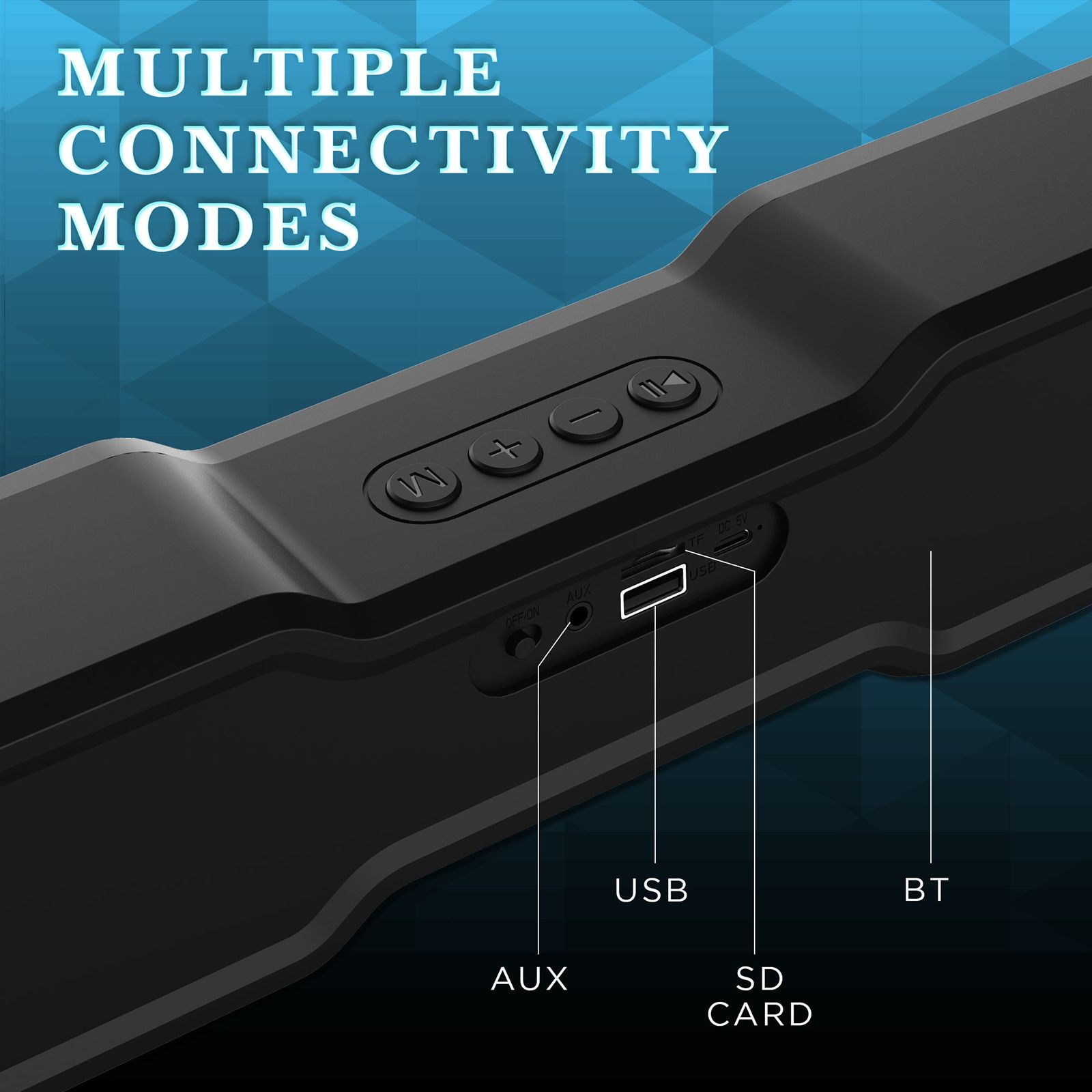 GIZmore Gizbar 1600 Rock 16W Bluetooth Soundbar (Quad Mode, Stereo Channel, Black)_5