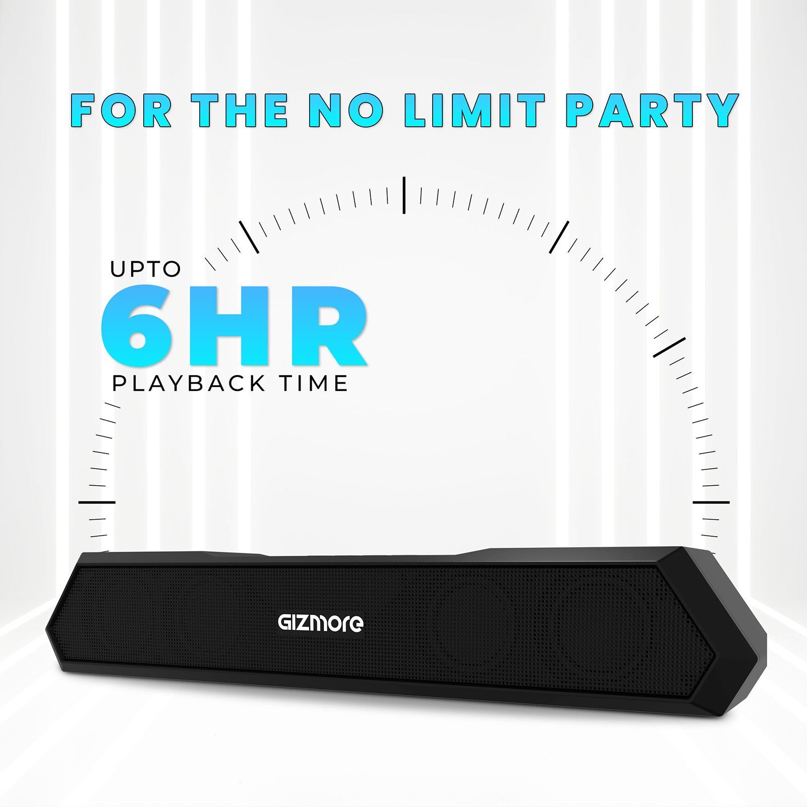 GIZmore Gizbar 1200 12W Bluetooth Soundbar (Aqad Mode, Stereo Channel, Black)_8