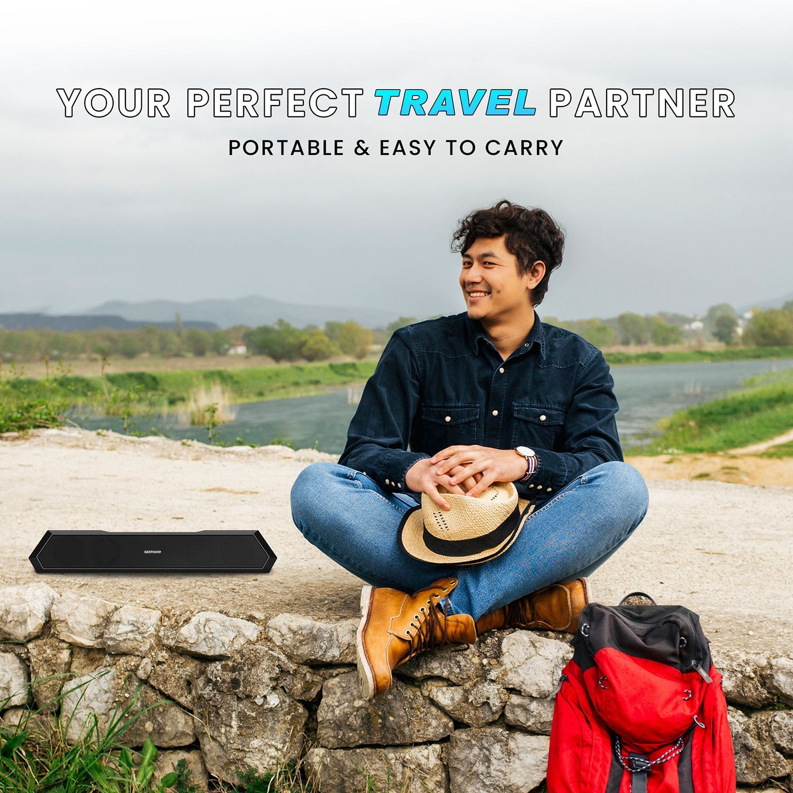 GIZmore Gizbar 1200 12W Bluetooth Soundbar (Aqad Mode, Stereo Channel, Black)_5