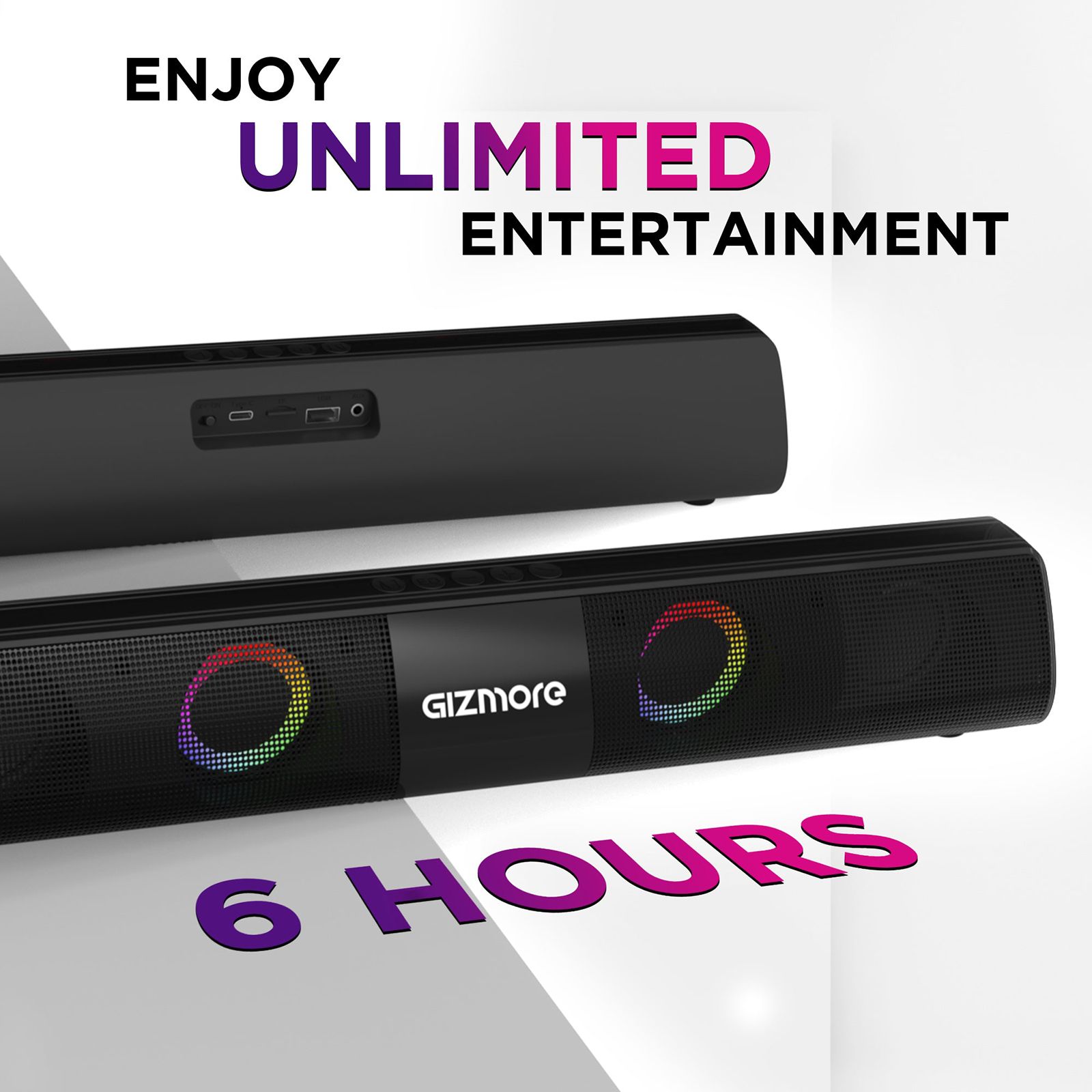 GIZmore Gizbar 2000 20W Bluetooth Soundbar (Equalizer Modes, Stereo Channel, Black)_5