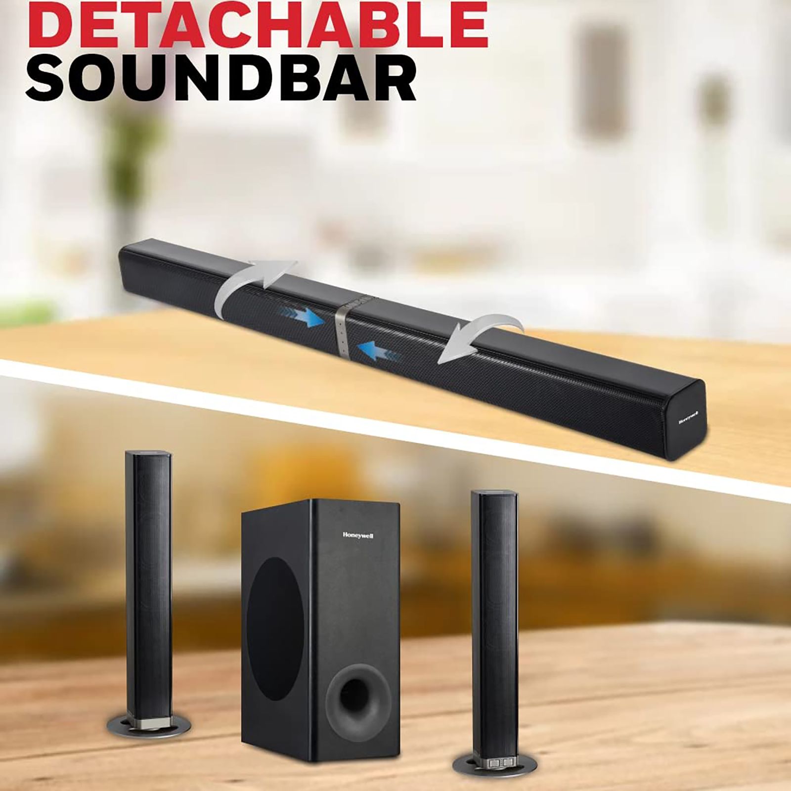 Honeywell Trueno U1000 Duo 100W Bluetooth Soundbar with Remote (Dynamic Sound, 2.1 Channel, Black)_10