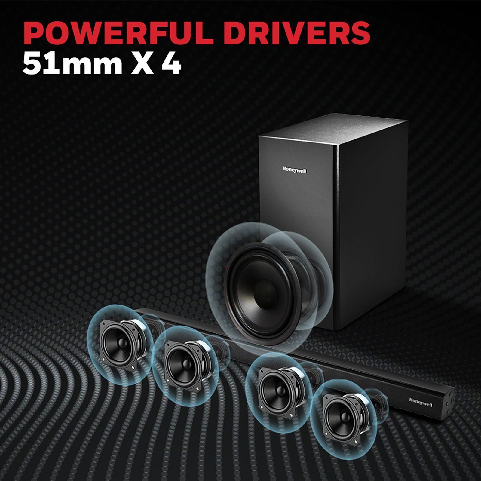 Honeywell TRUENO U2000 120W Bluetooth Soundbar with Remote (3 EQ Mode, 2.1 Channel, Black)_9