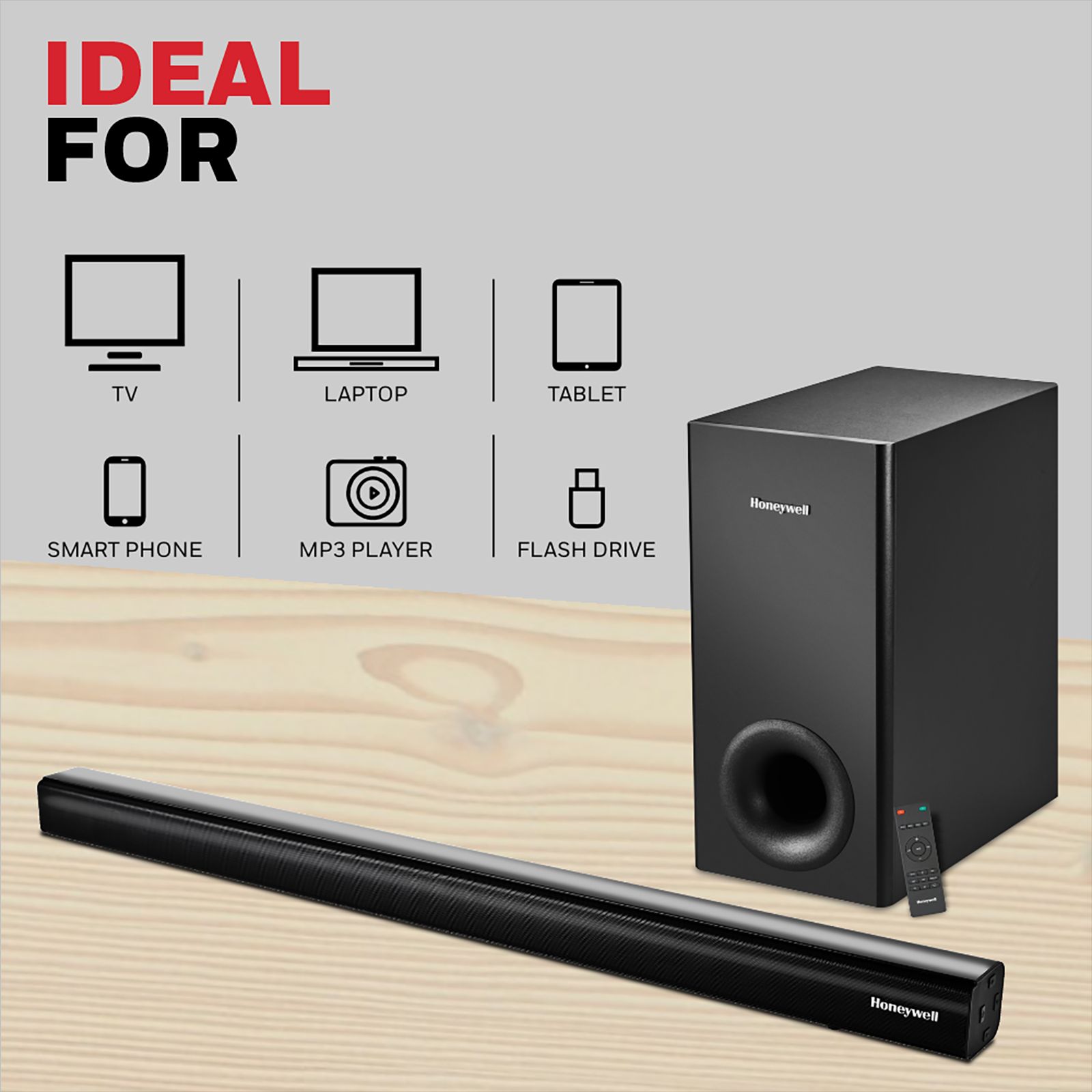 Honeywell TRUENO U2000 120W Bluetooth Soundbar with Remote (3 EQ Mode, 2.1 Channel, Black)_10