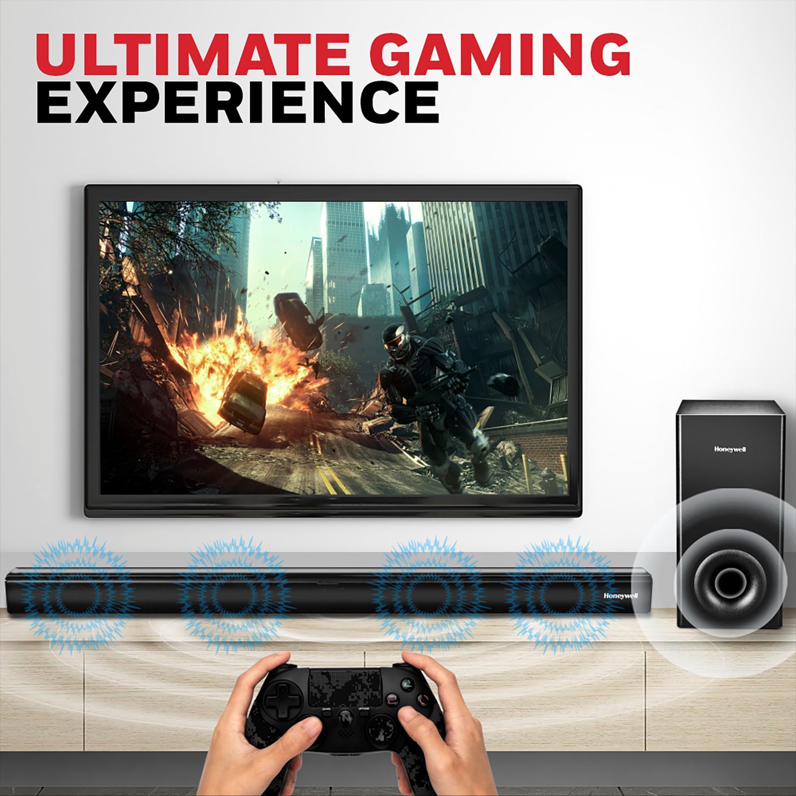 Honeywell TRUENO U2000 120W Bluetooth Soundbar with Remote (3 EQ Mode, 2.1 Channel, Black)_11