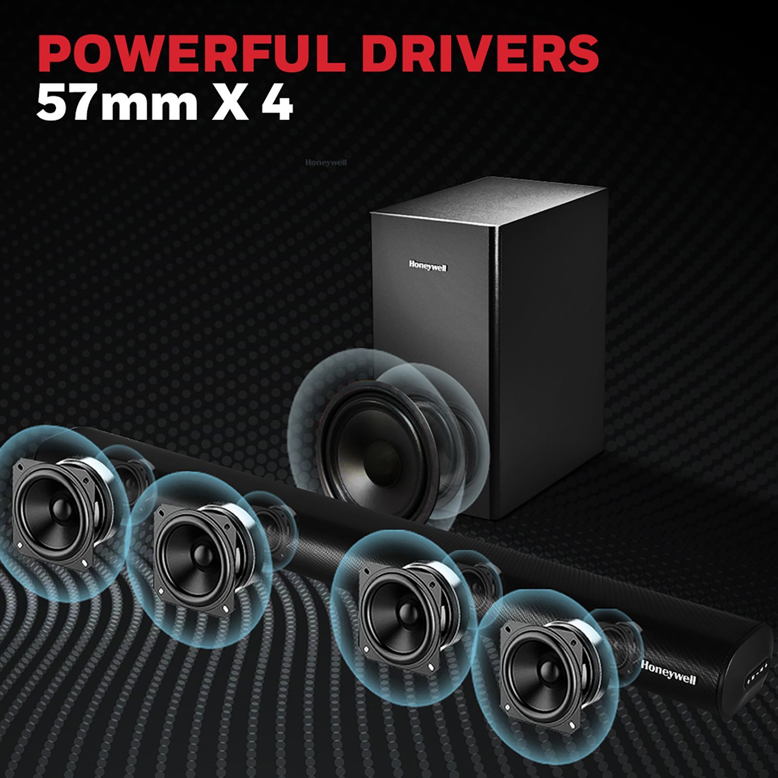 Honeywell TRUENO U3000 160W Bluetooth Soundbar with Remote (3 EQ Mode, 2.1 Channel, Black)_12