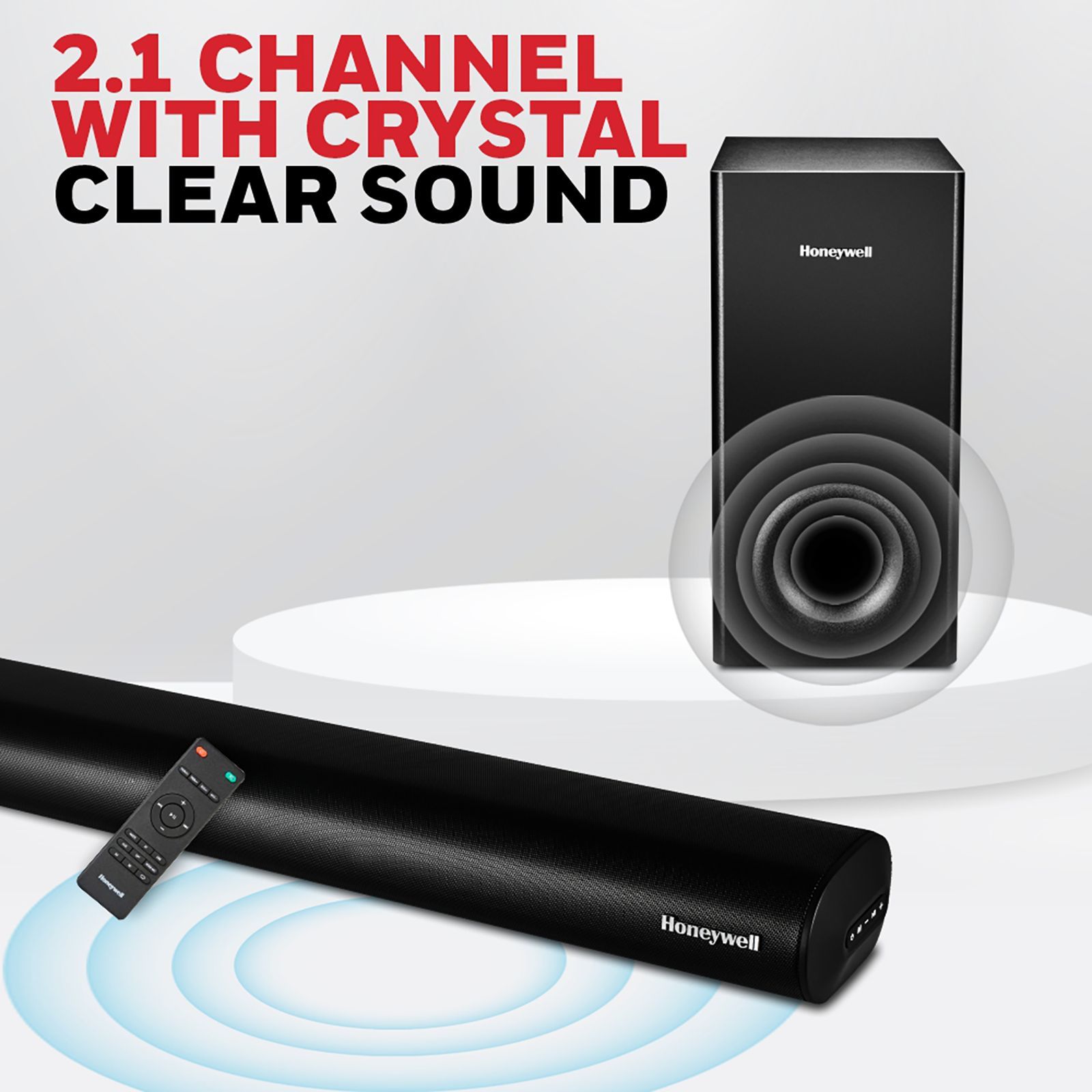 Honeywell TRUENO U3000 160W Bluetooth Soundbar with Remote (3 EQ Mode, 2.1 Channel, Black)_14